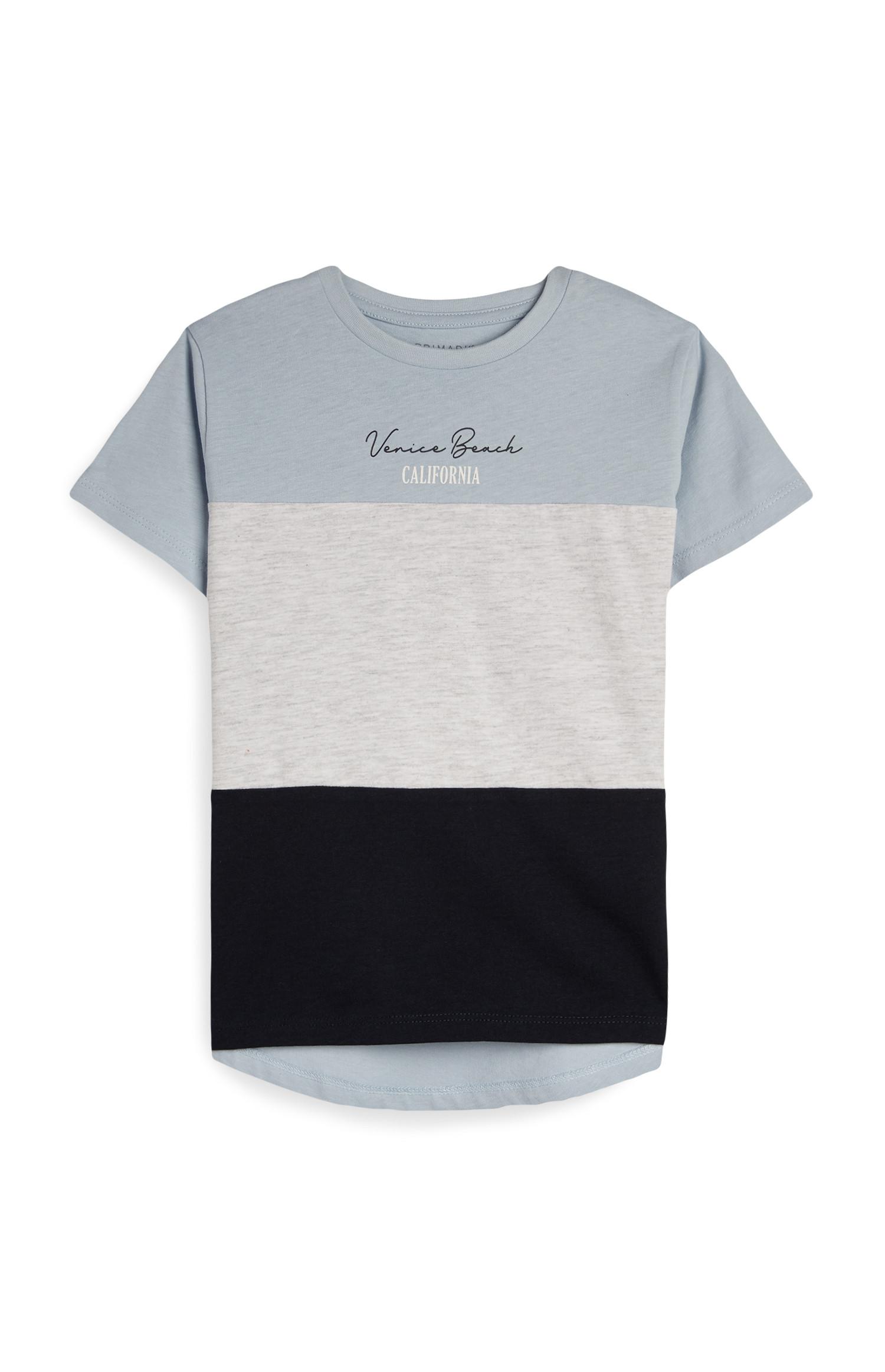 T-shirt blu cut and sew da bambino