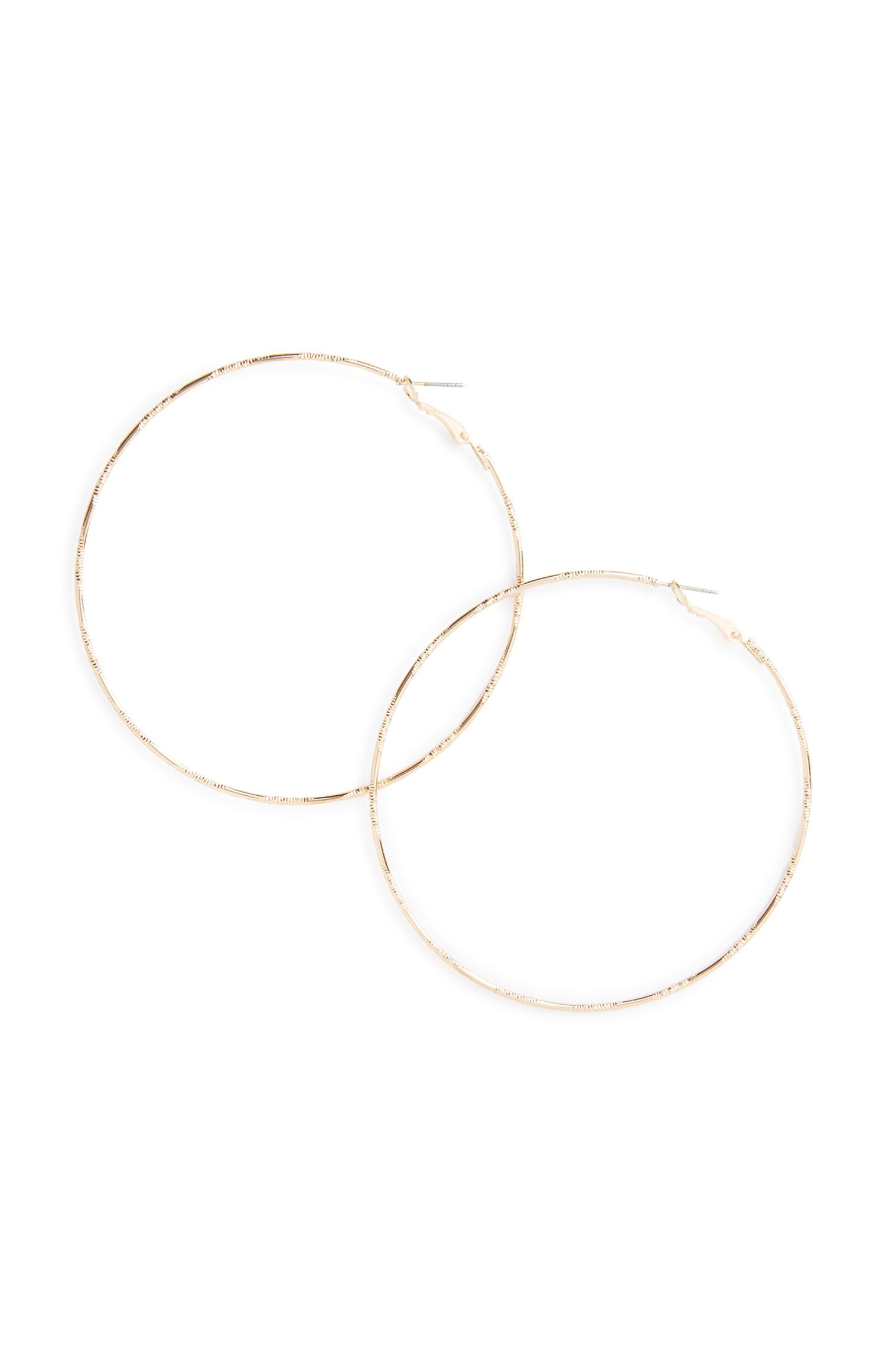 Argolas texturadas grandes dourado