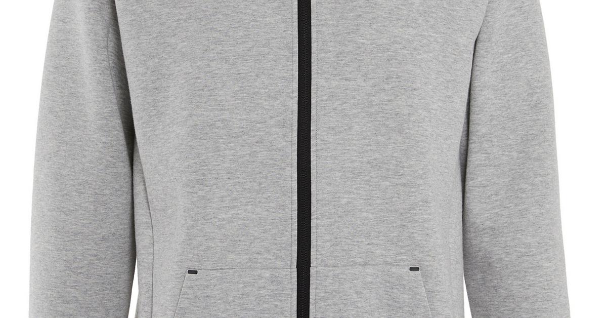 Grey Full Tech Cargo Zip Hoodie | Men's Hoodies & Sweatshirts | Men's ...