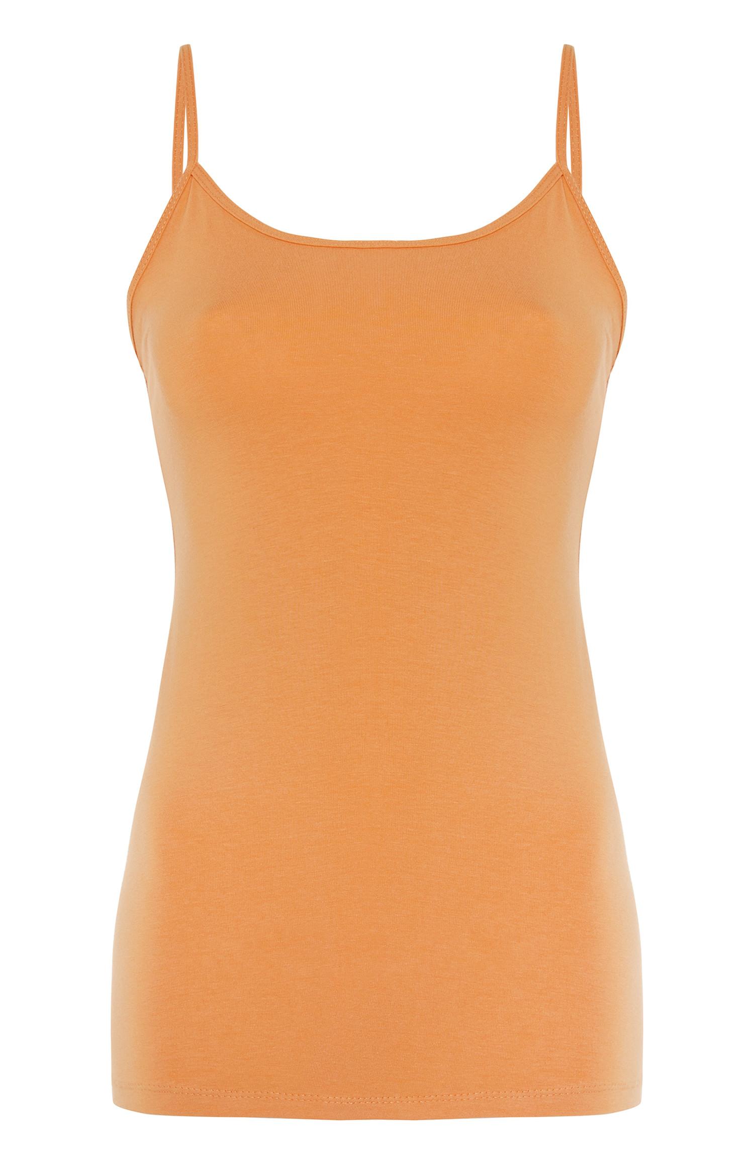 Top alças elastano laranja