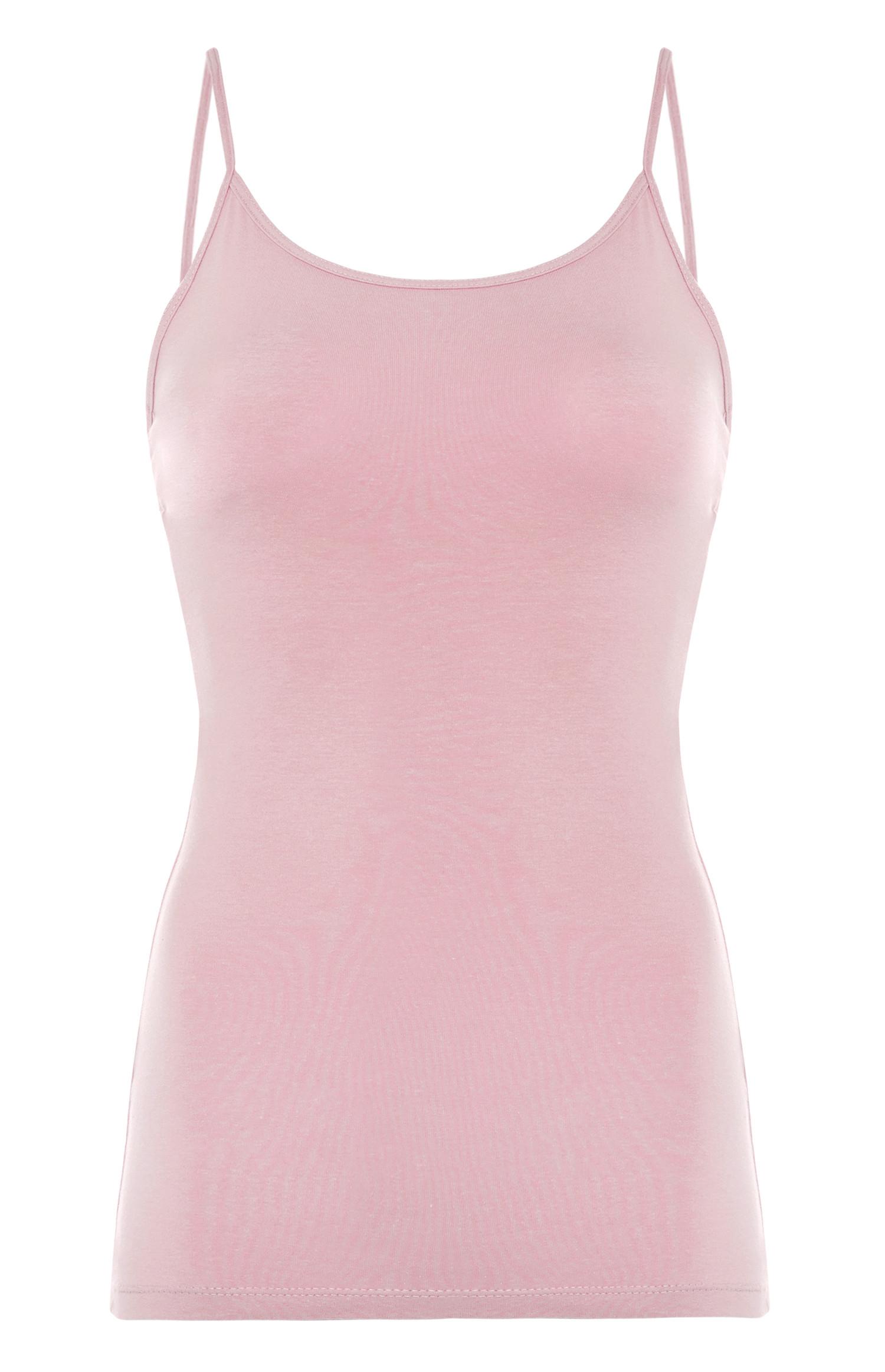 Top alças elastano cor-de-rosa