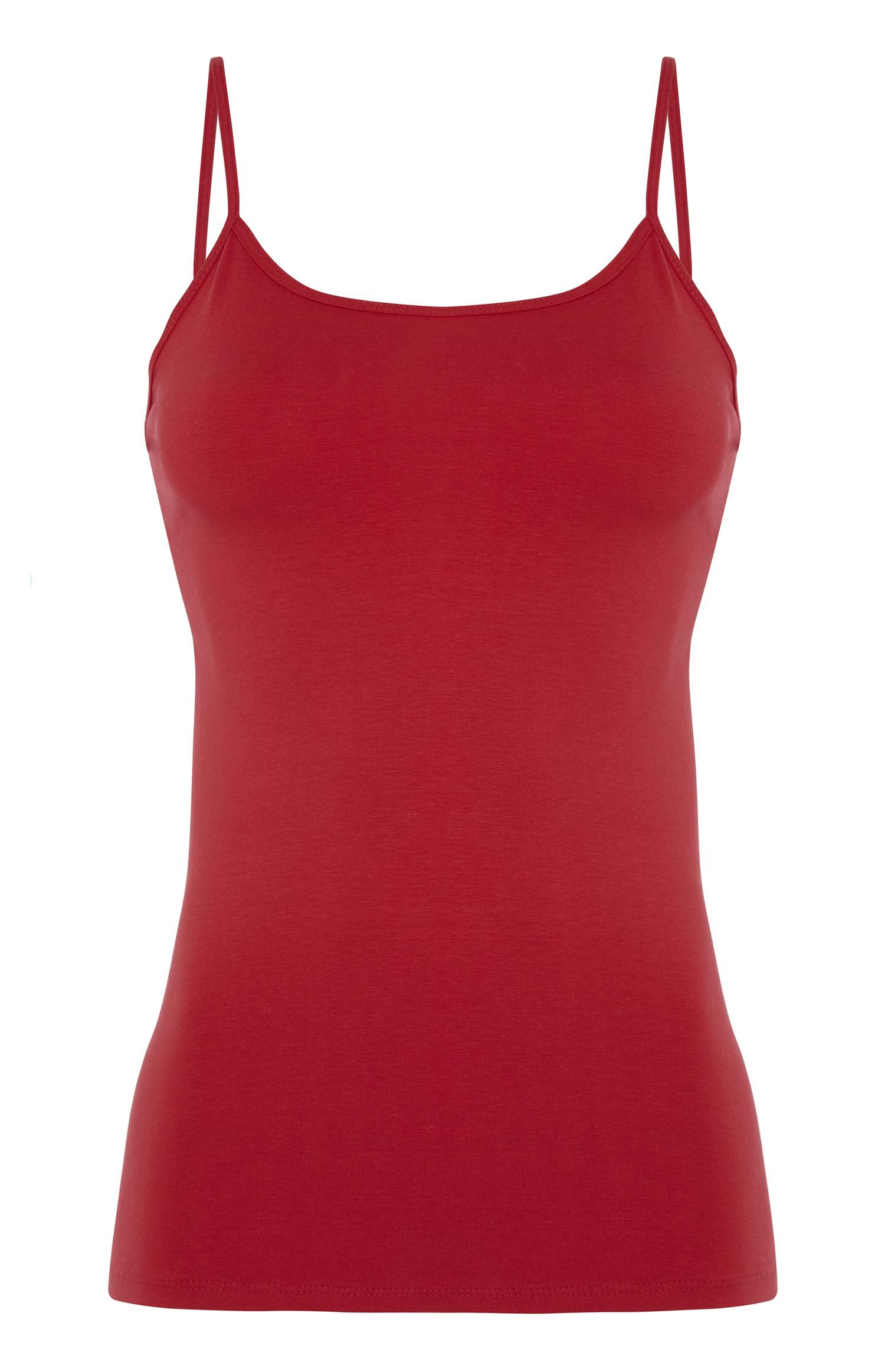 Top alças elastano vermelho