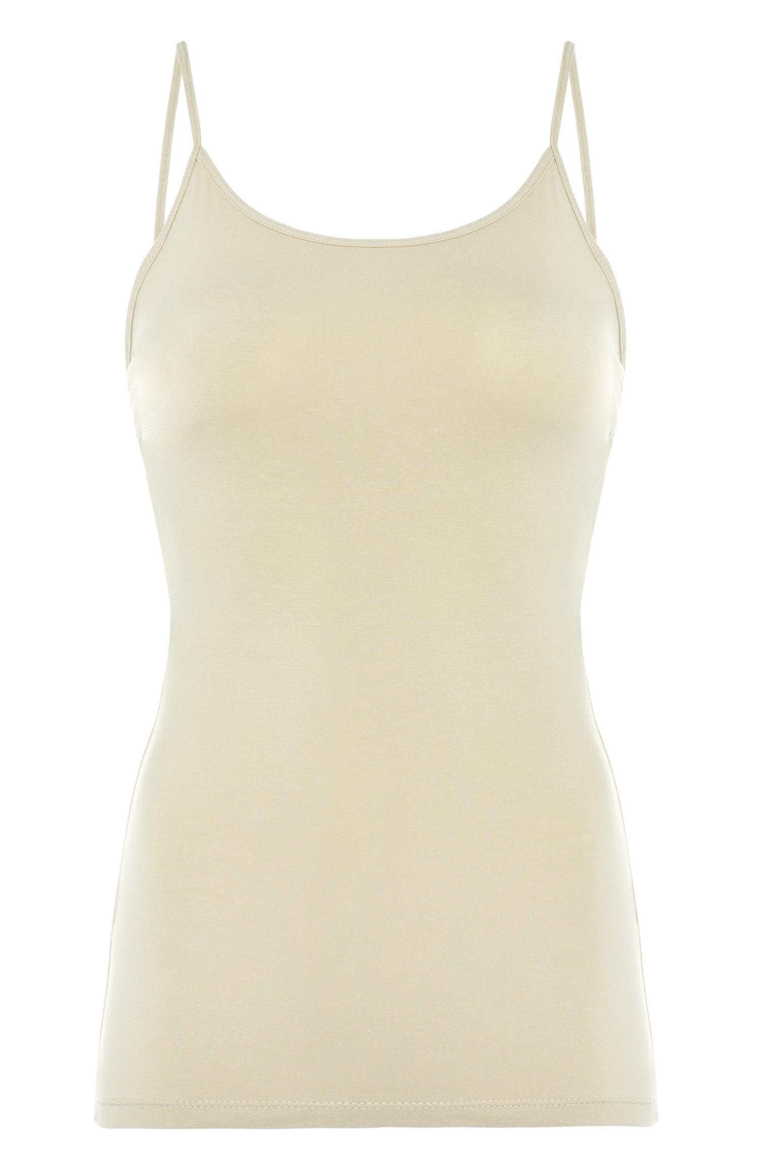 Top alças elastano creme