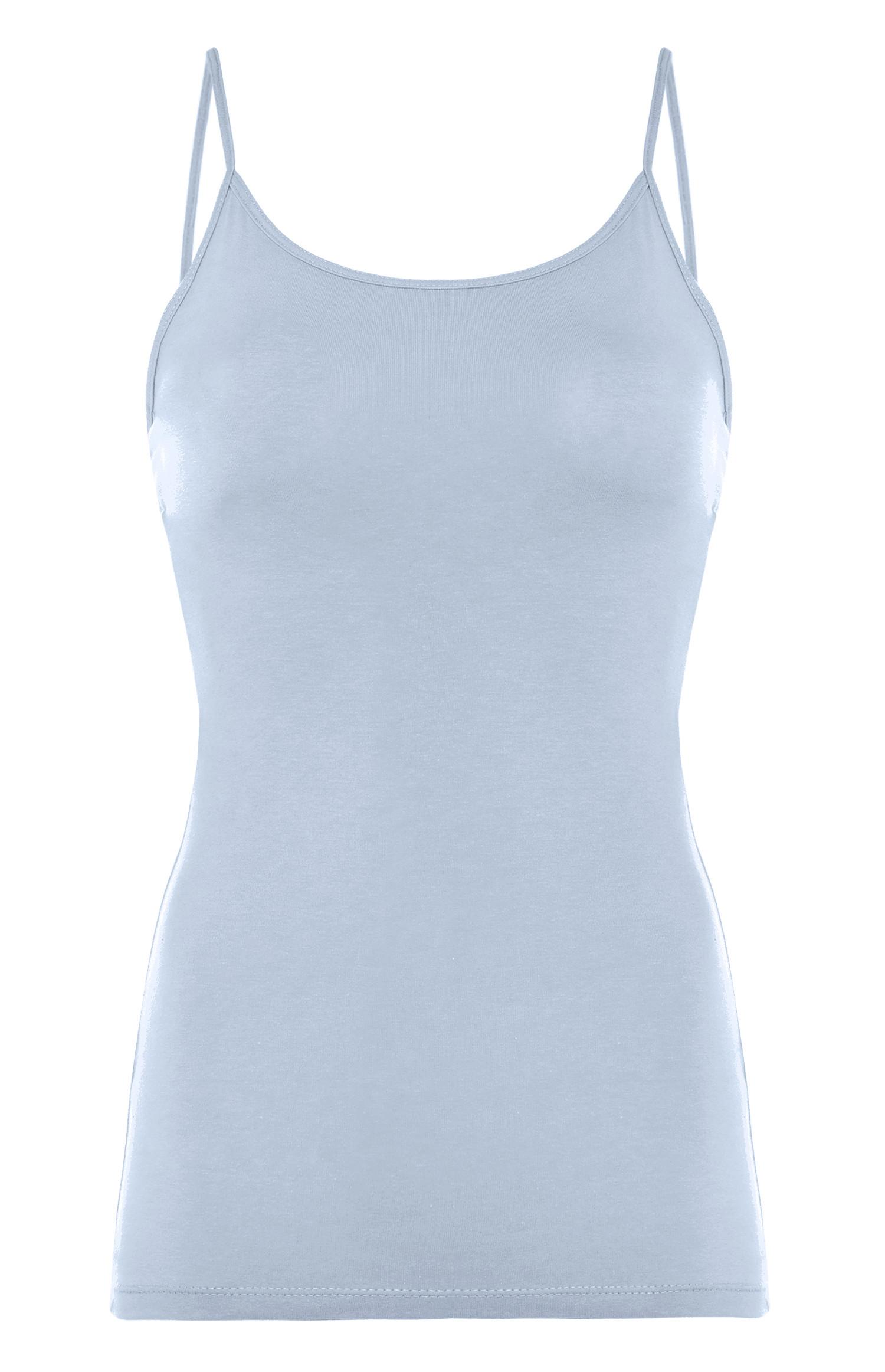 Top alças elastano azul-claro