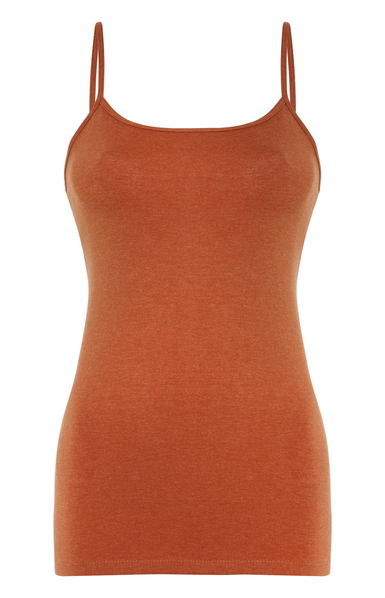 Top alças elastano laranja