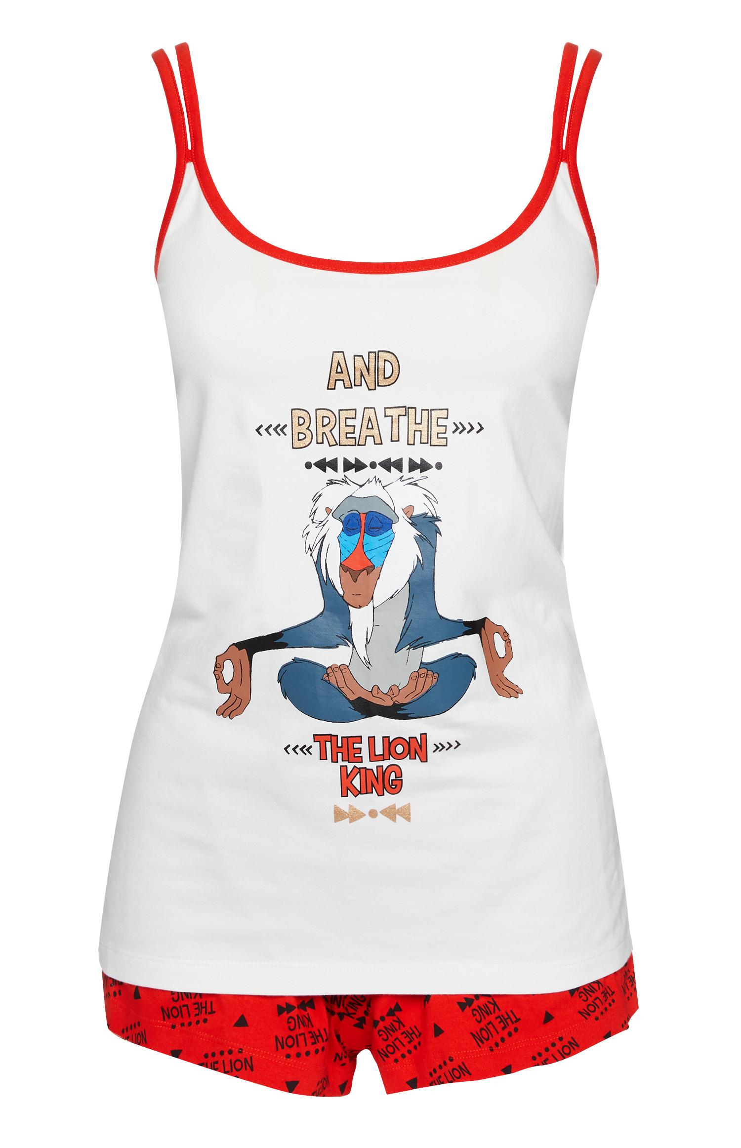 Conjunto 2 peças pijama The Lion KIng branco e vermelho