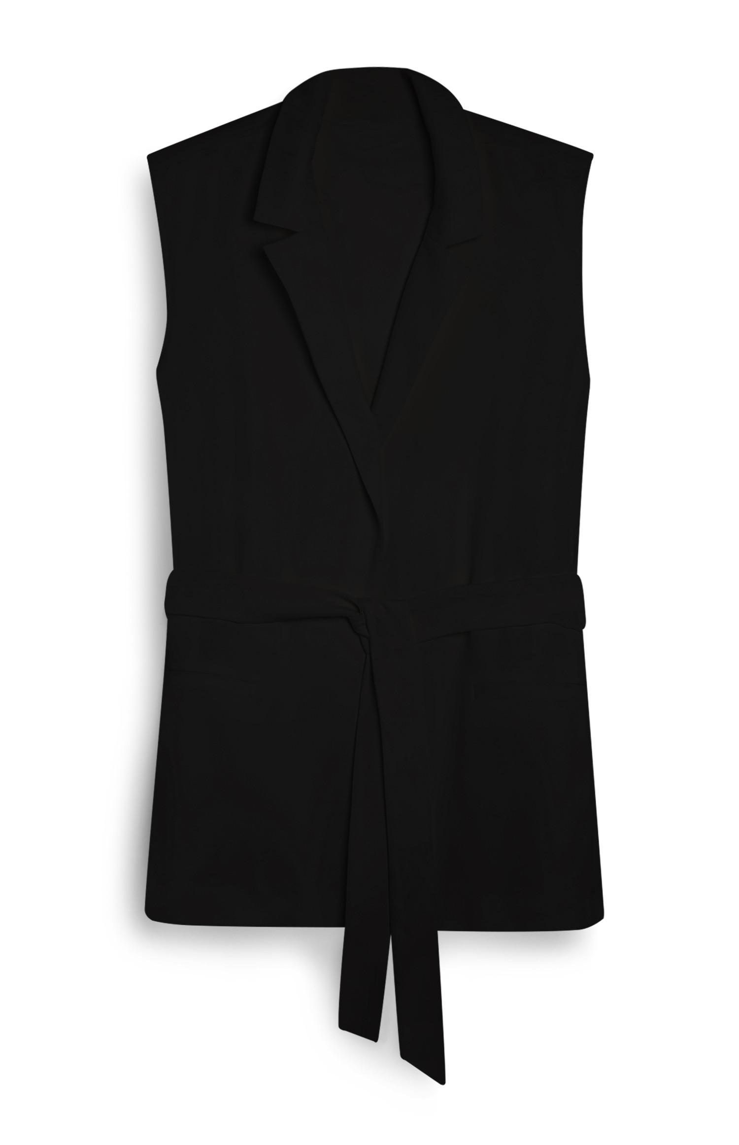 Blazer sem mangas nó frente preto