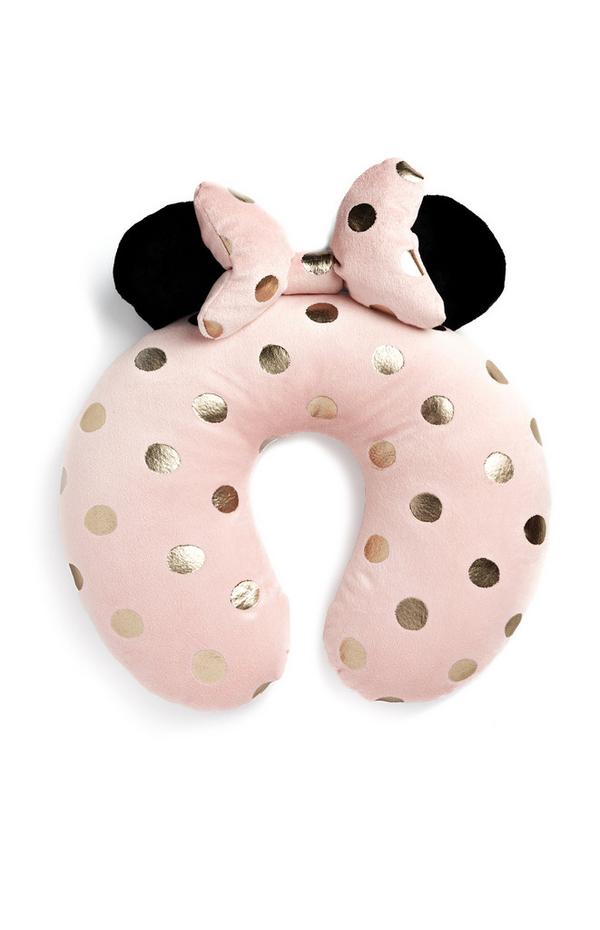 Almohada de viaje rosa y dorada de Minnie Mouse