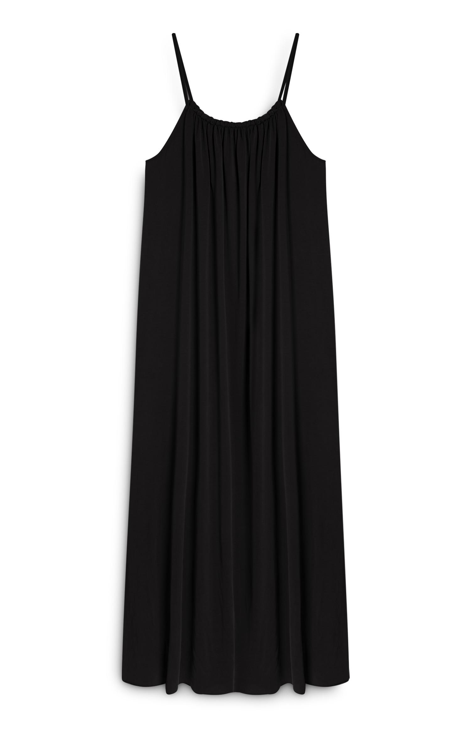 Vestido maxi modal alças finas preto