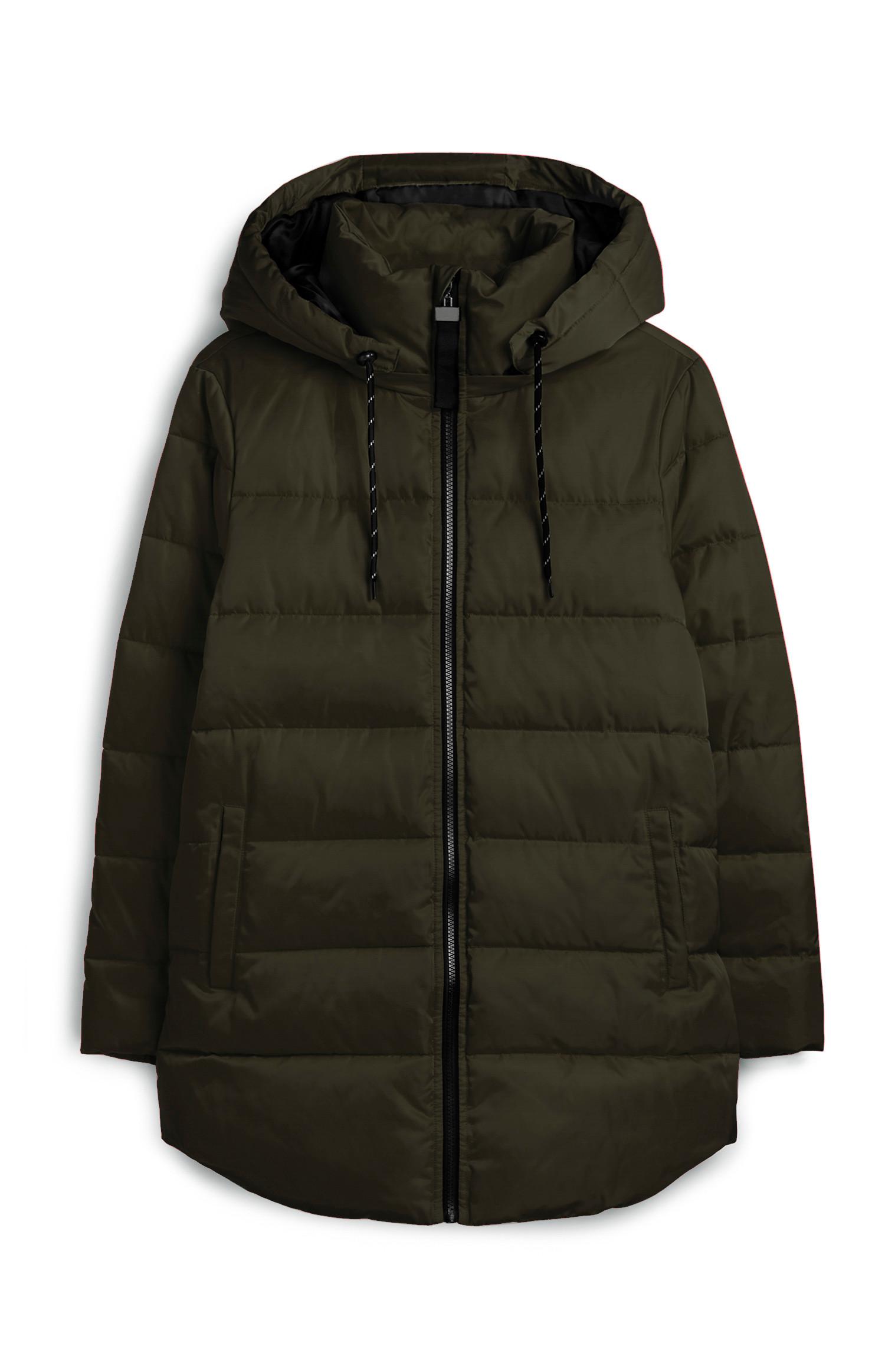 Casaco capuz acolchoado caqui