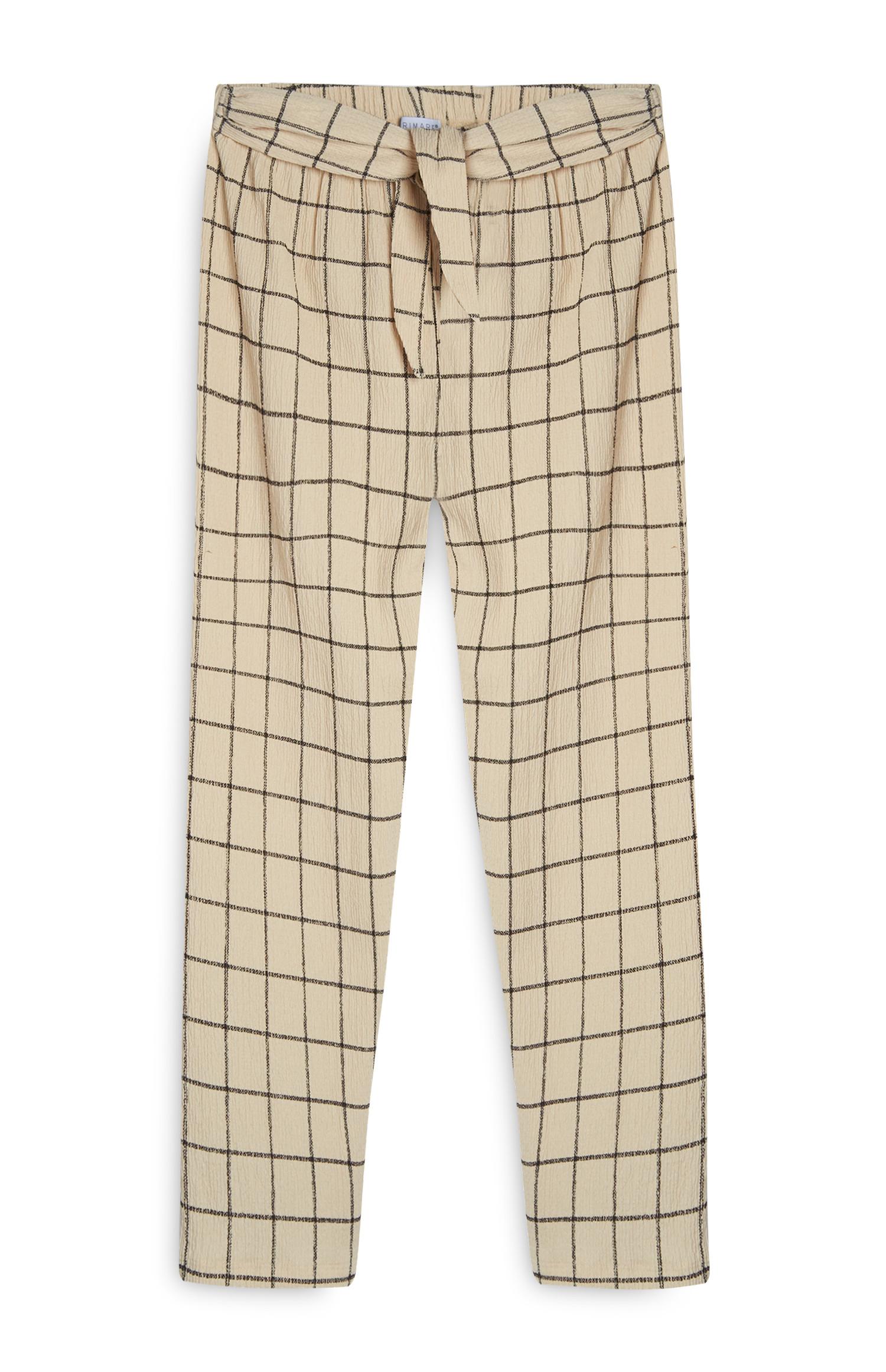 Kremaste kariraste hlače za dekleta