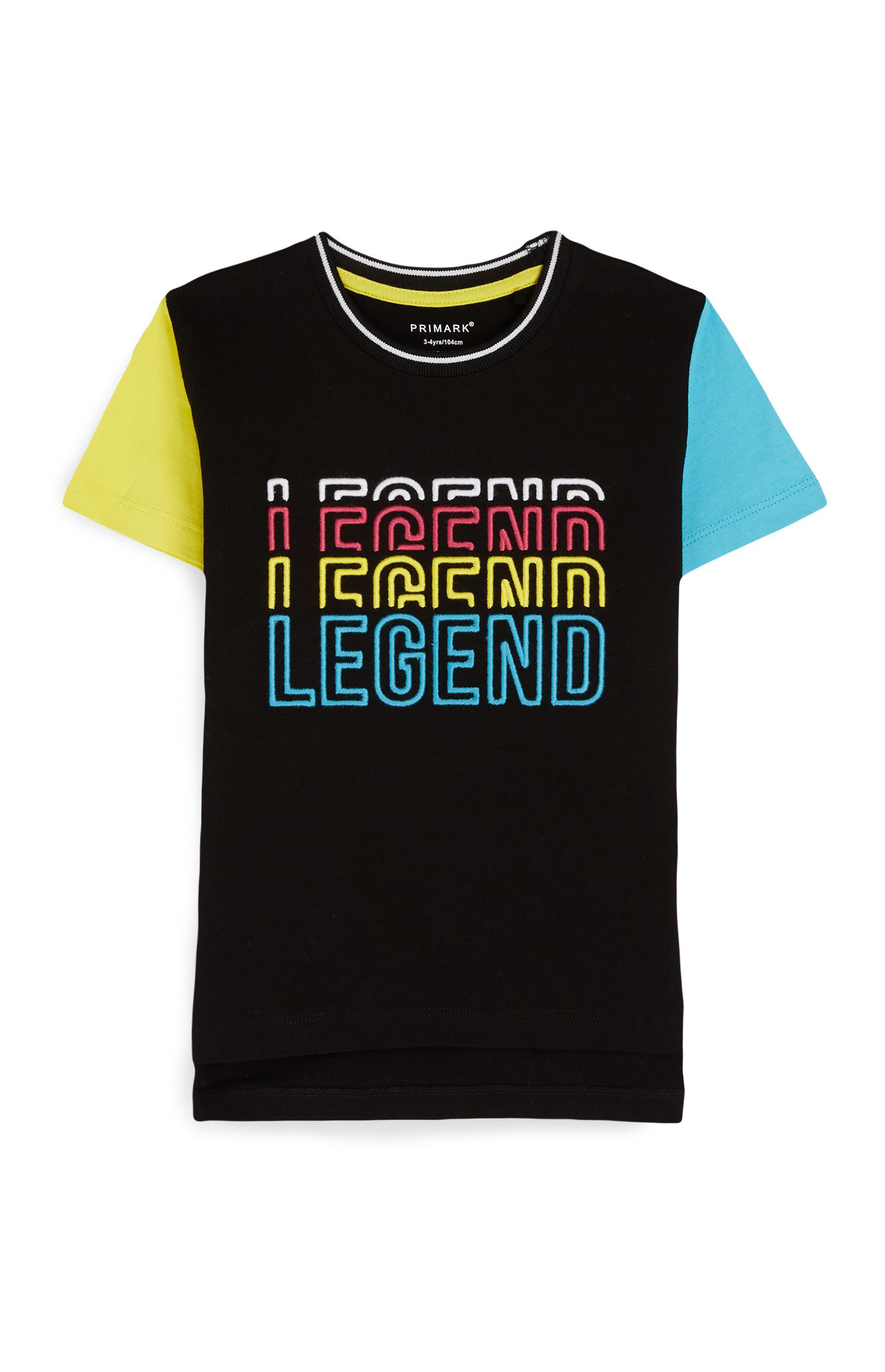 T-shirt nera con scritta Legend da bambino