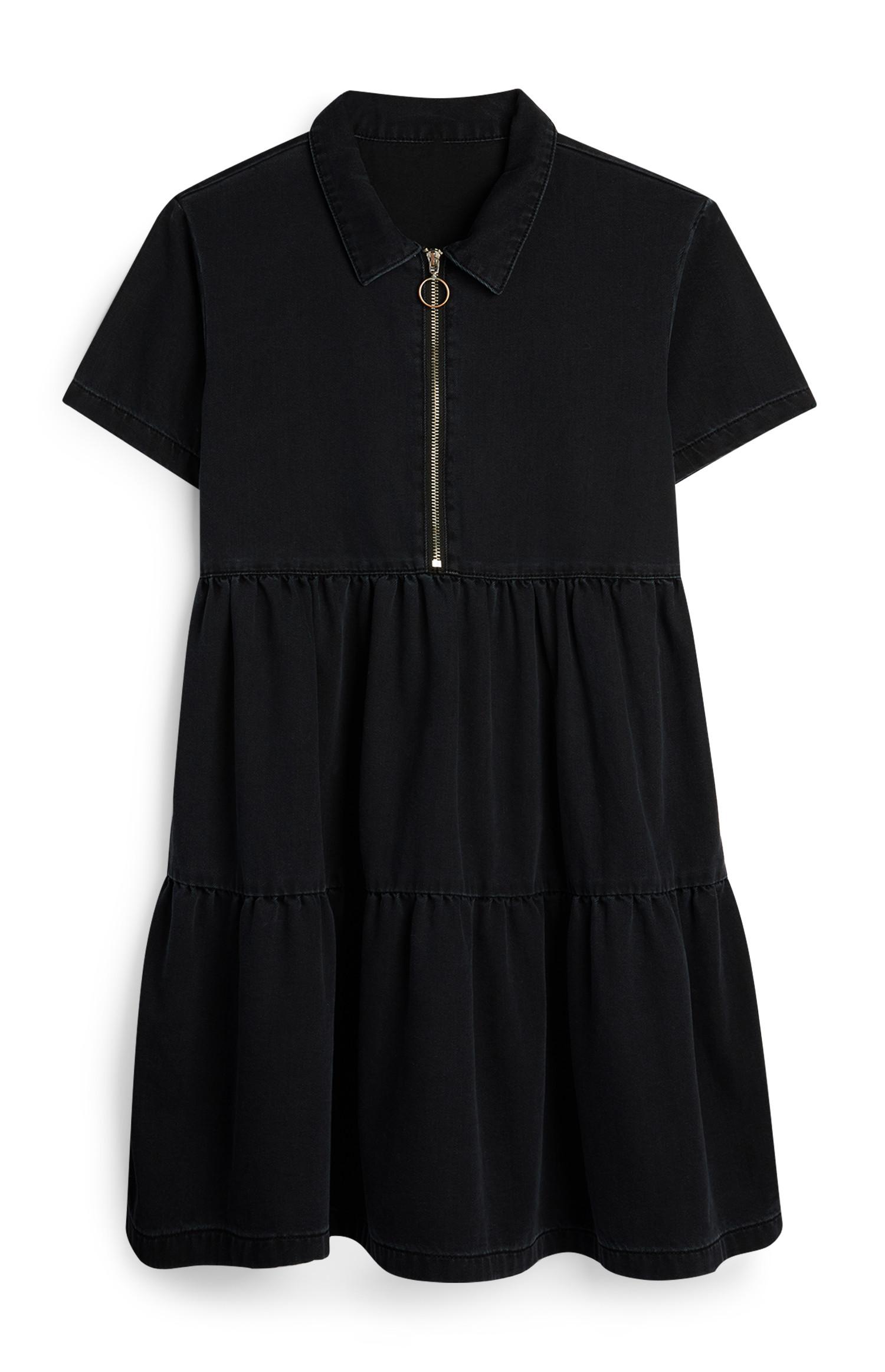 Vestido ganga fecho preto