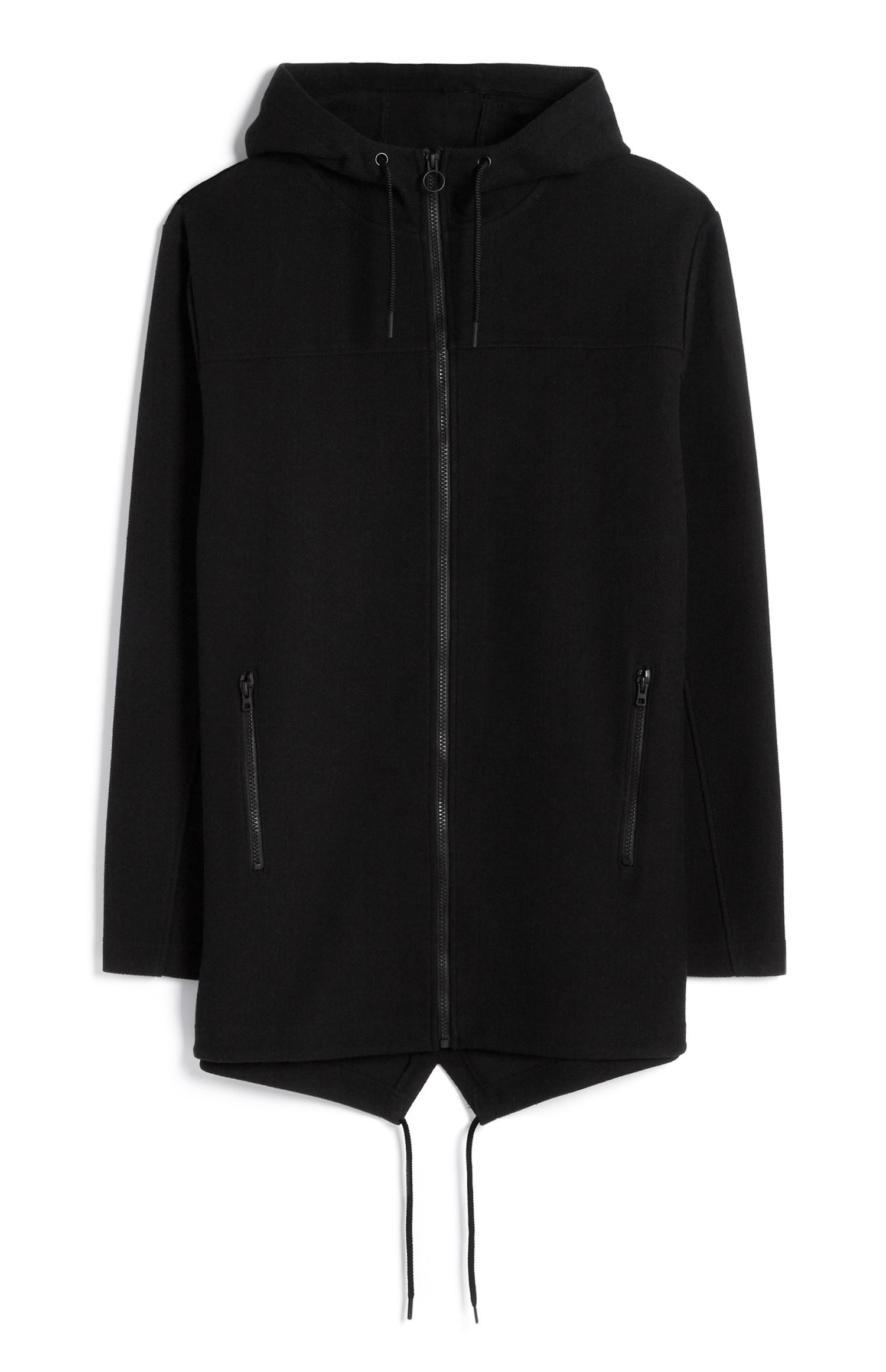 Casaco parka comprido preto