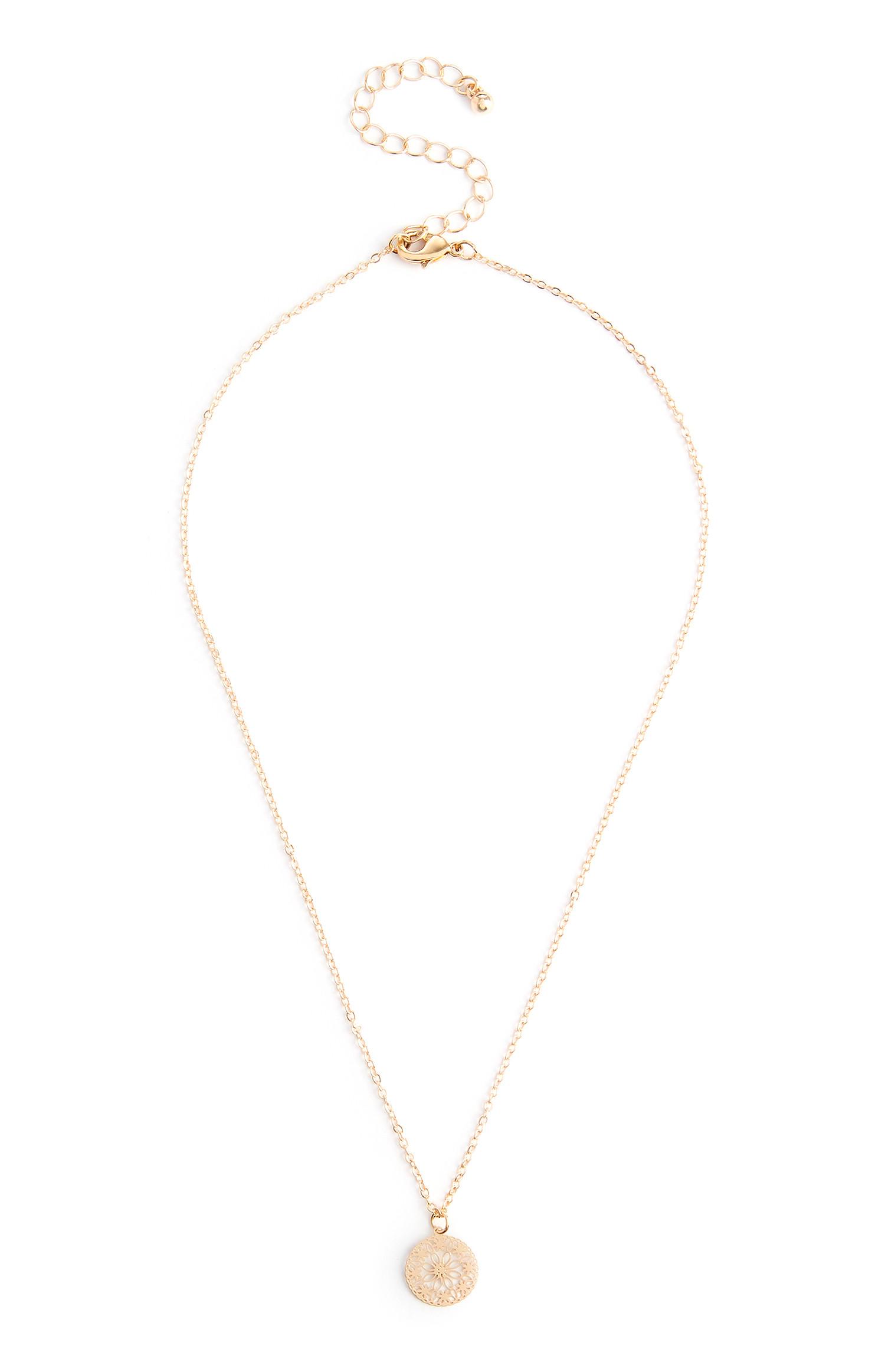 Colar pendente mandala dourado