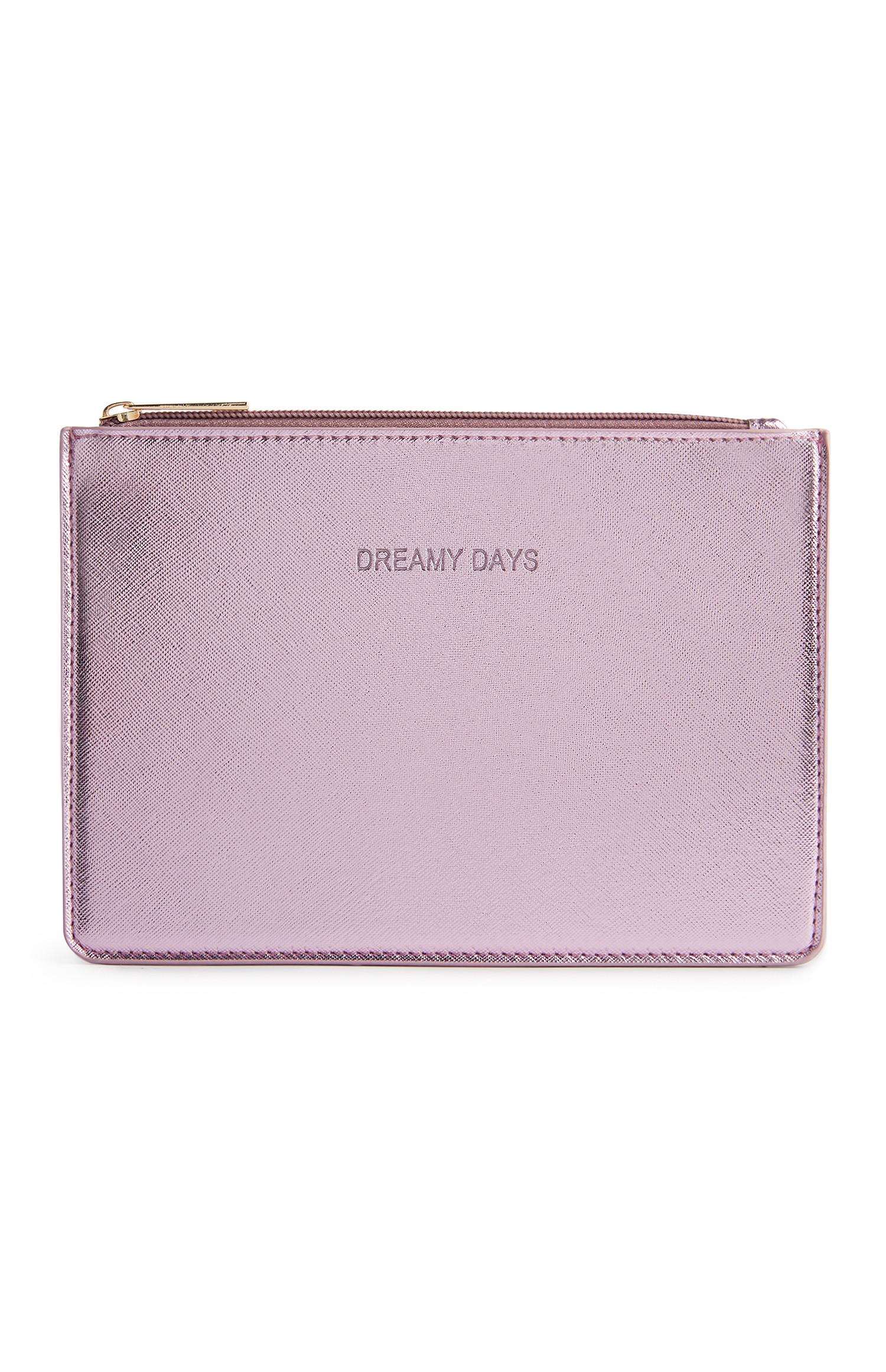 Porte-monnaie plat rose métallisé Dreamy Days