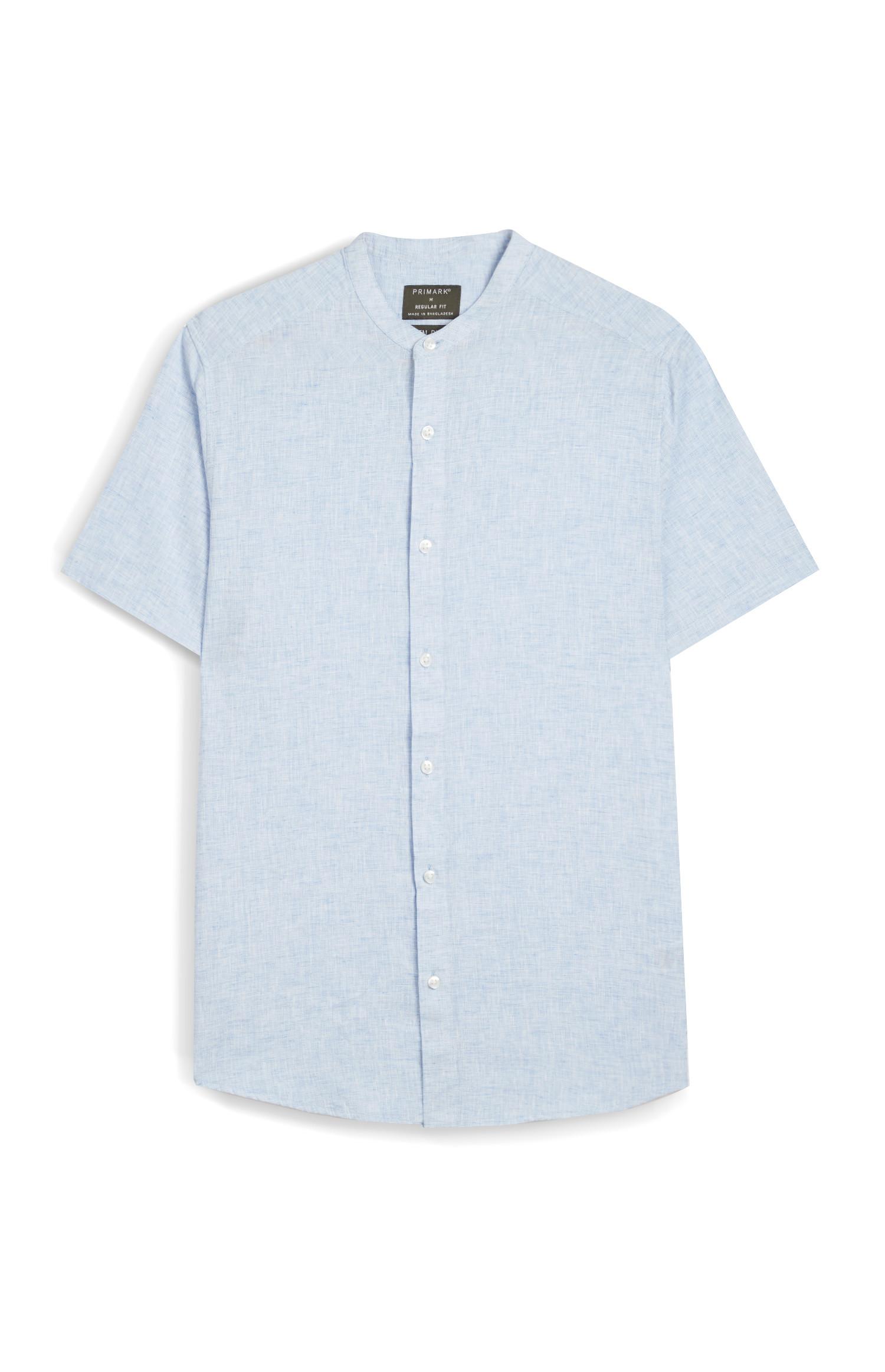 Camisa manga curta botões azul