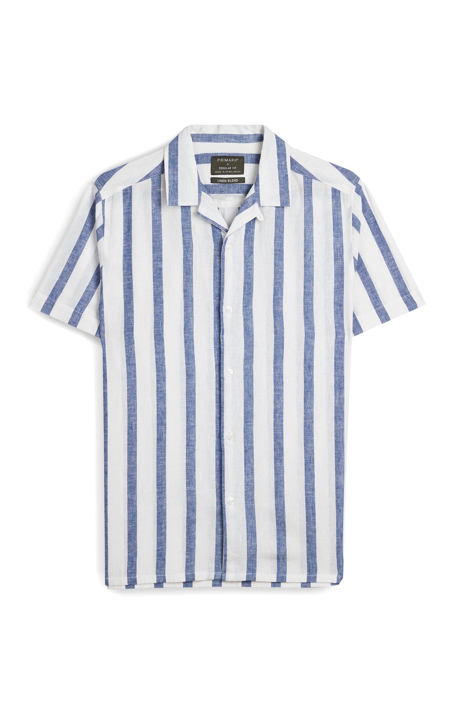 T-shirt manga curta riscas branco e azul