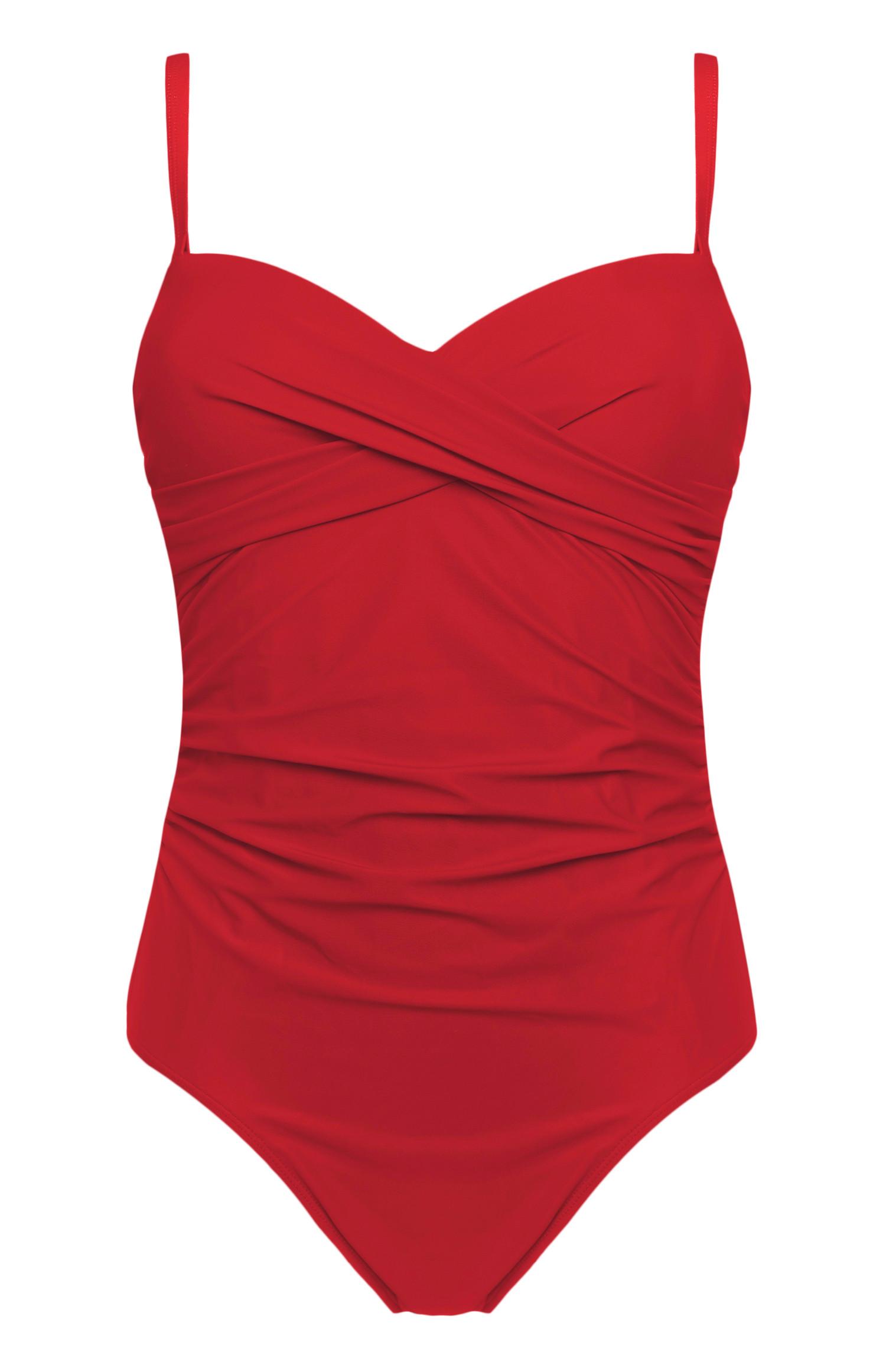 Fato banho torcido adelgaçante vermelho