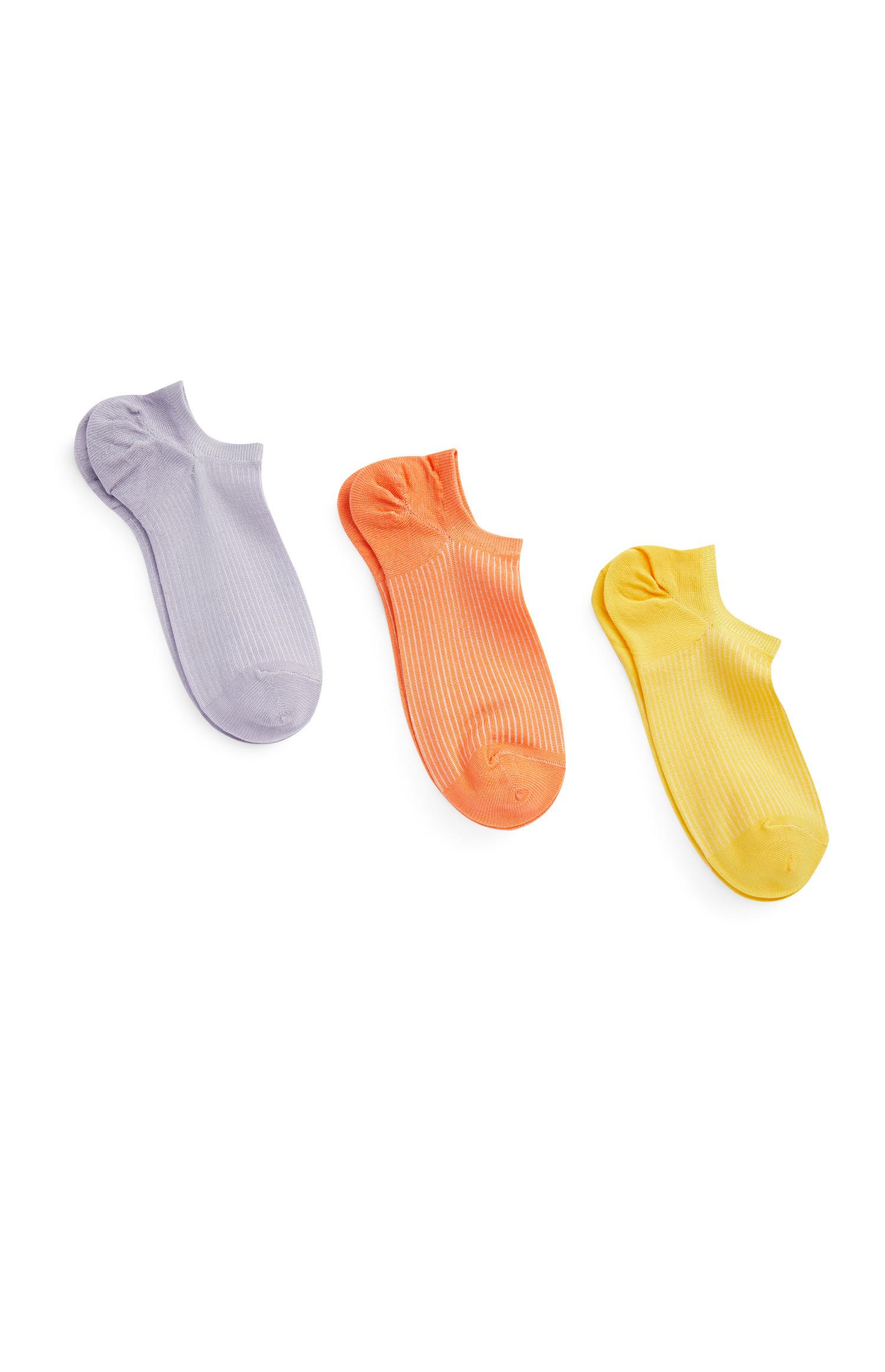 Pack 3 pares soquetes cinzento laranja e amarelo