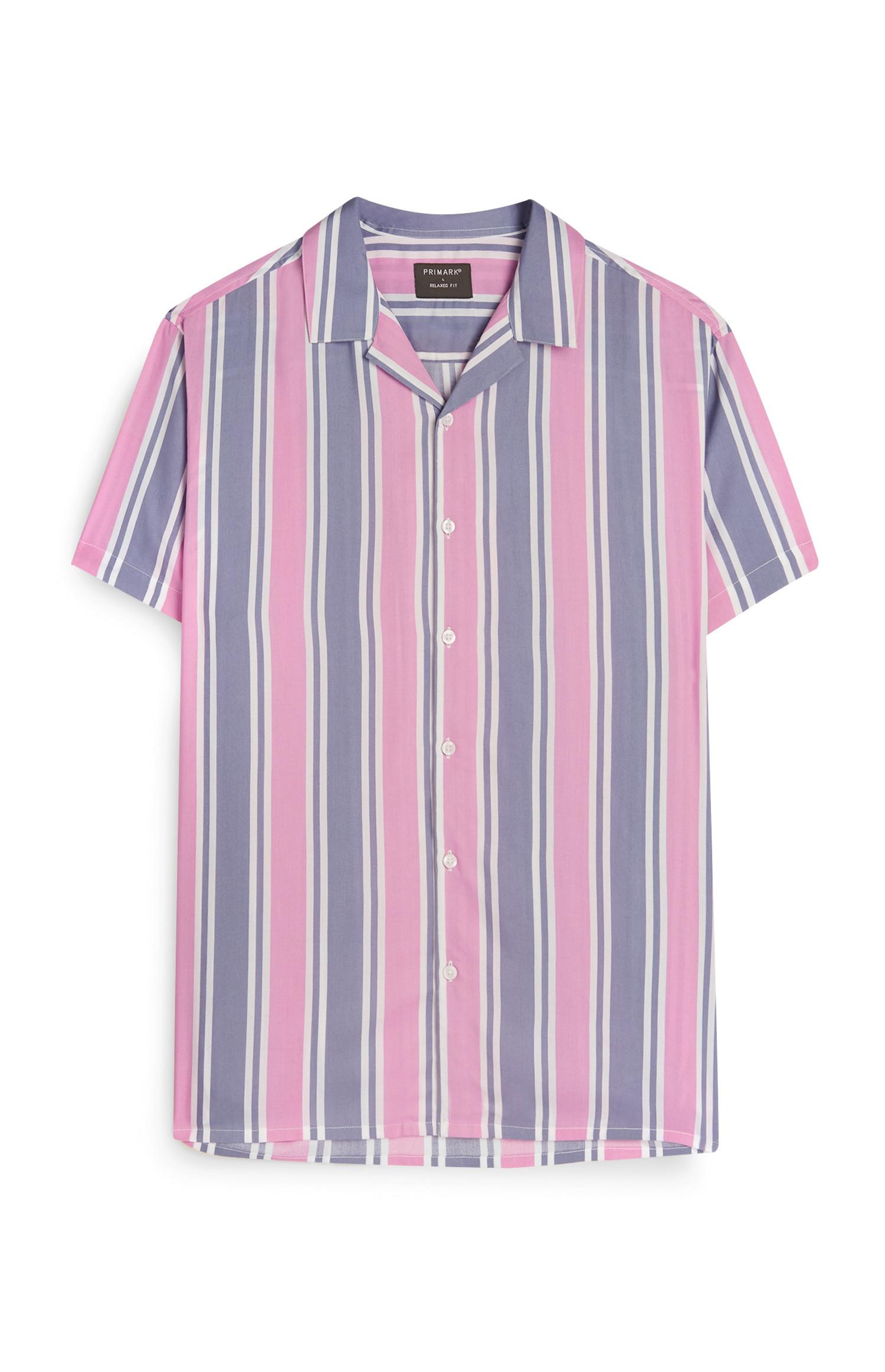 Camisa Kem Cetinay riscas cor-de-rosa/azul
