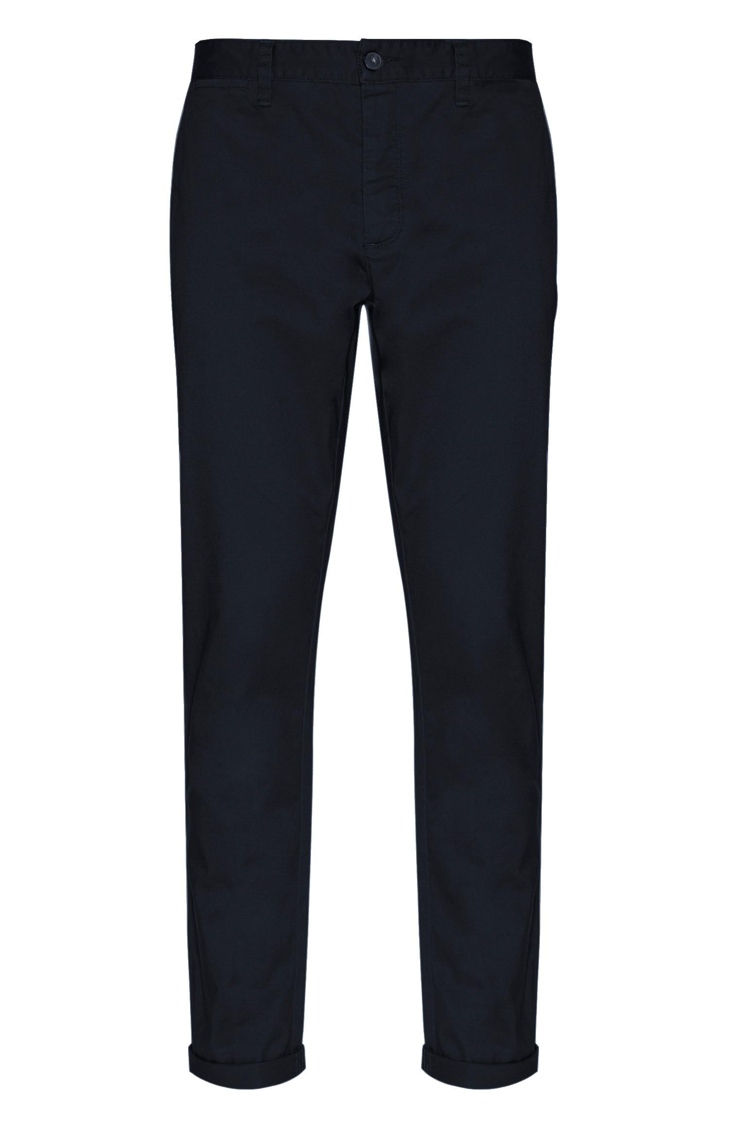 Calças chino corte justo azul-marinho