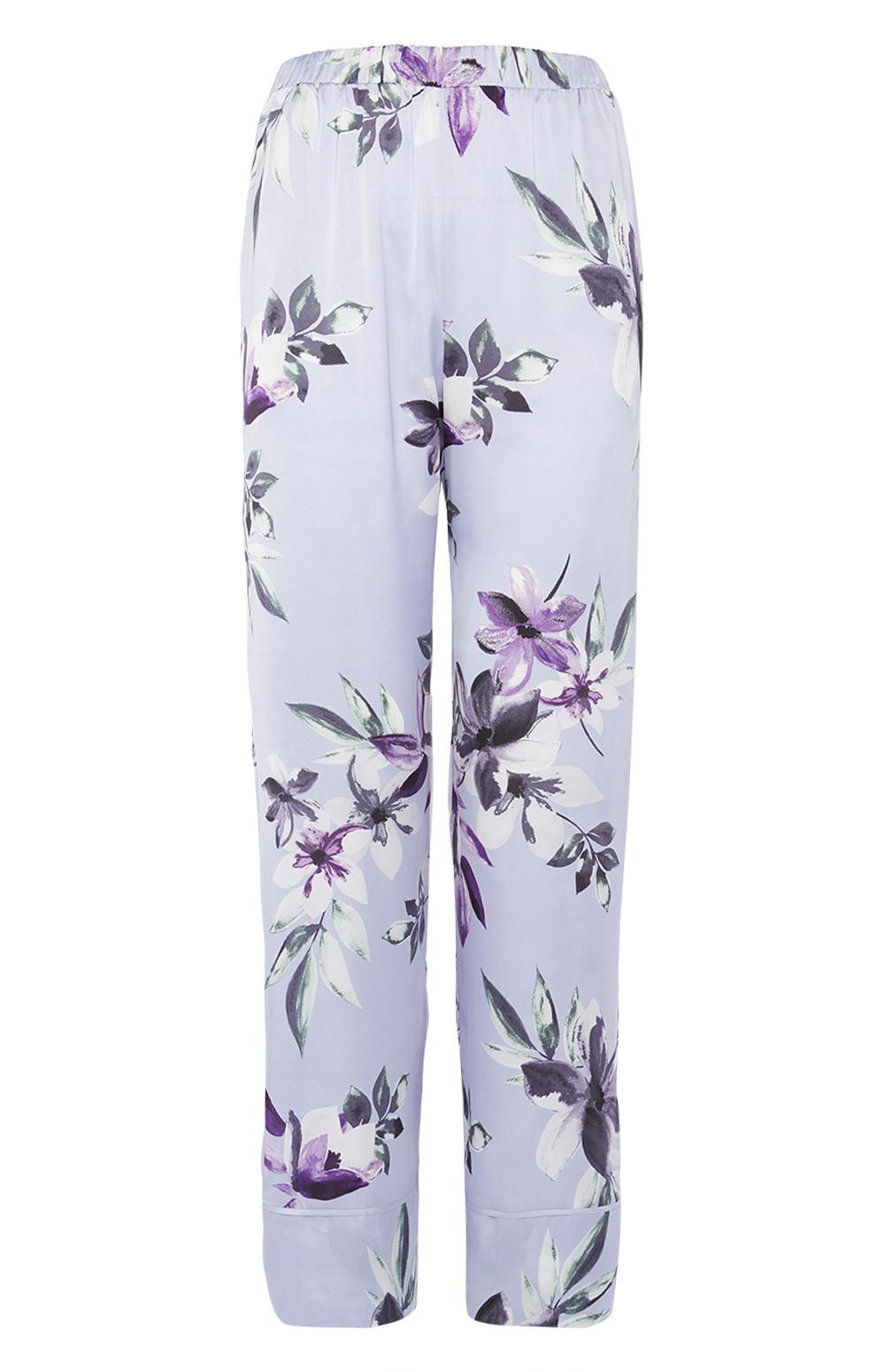 Leggings cetim padrão floral azul