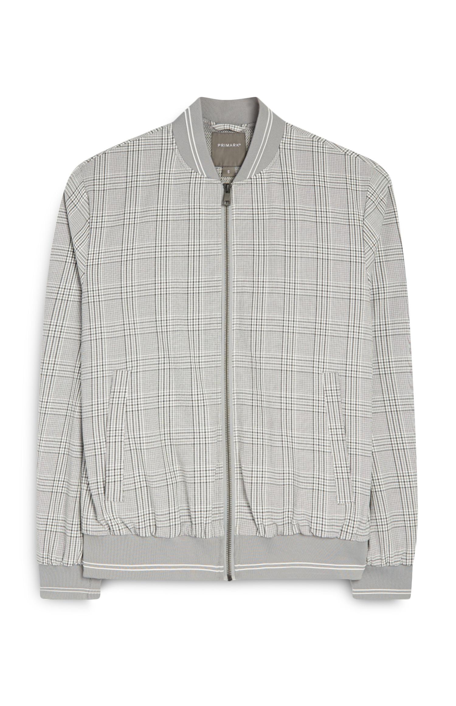 Blusão bomber Kem Cetinay xadrez cinzento