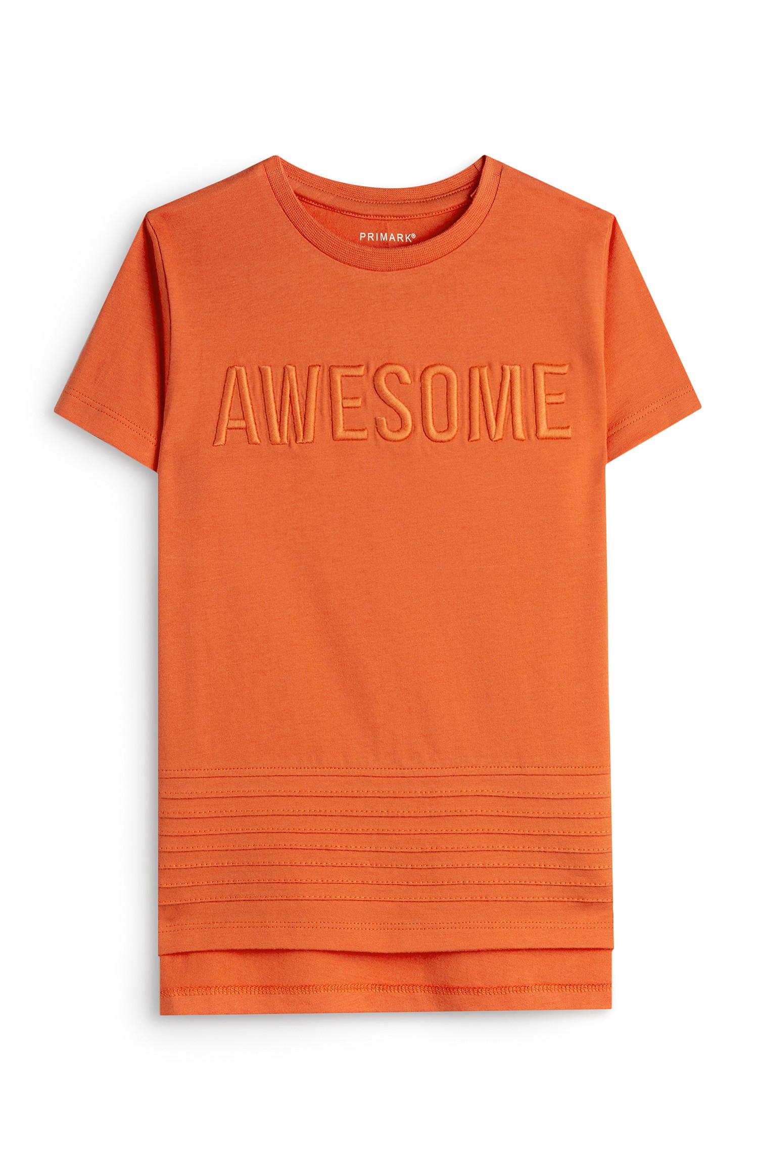 T-shirt Awesome relevo menino cor de laranja