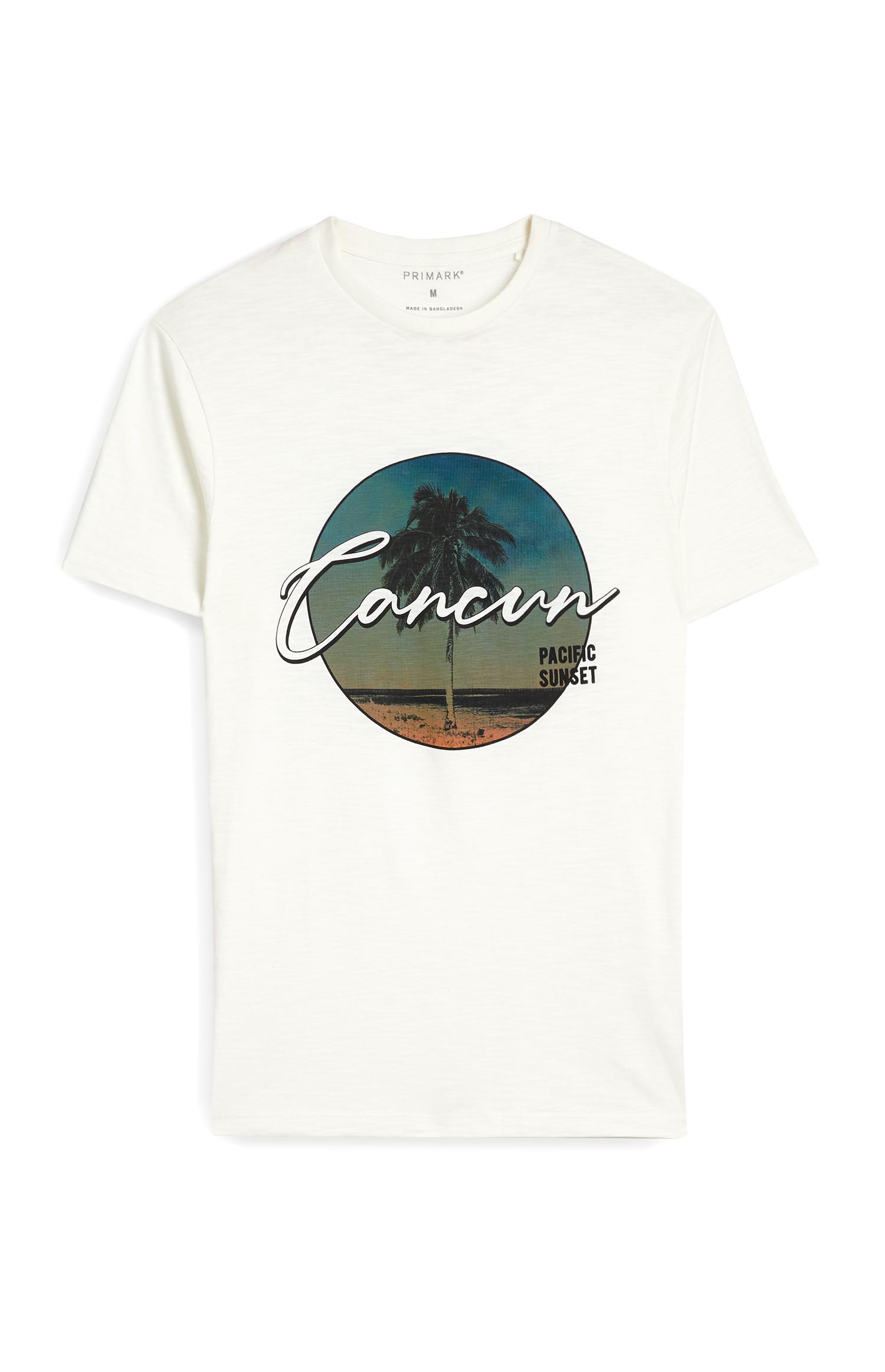 T-shirt manga curta Cancun branco