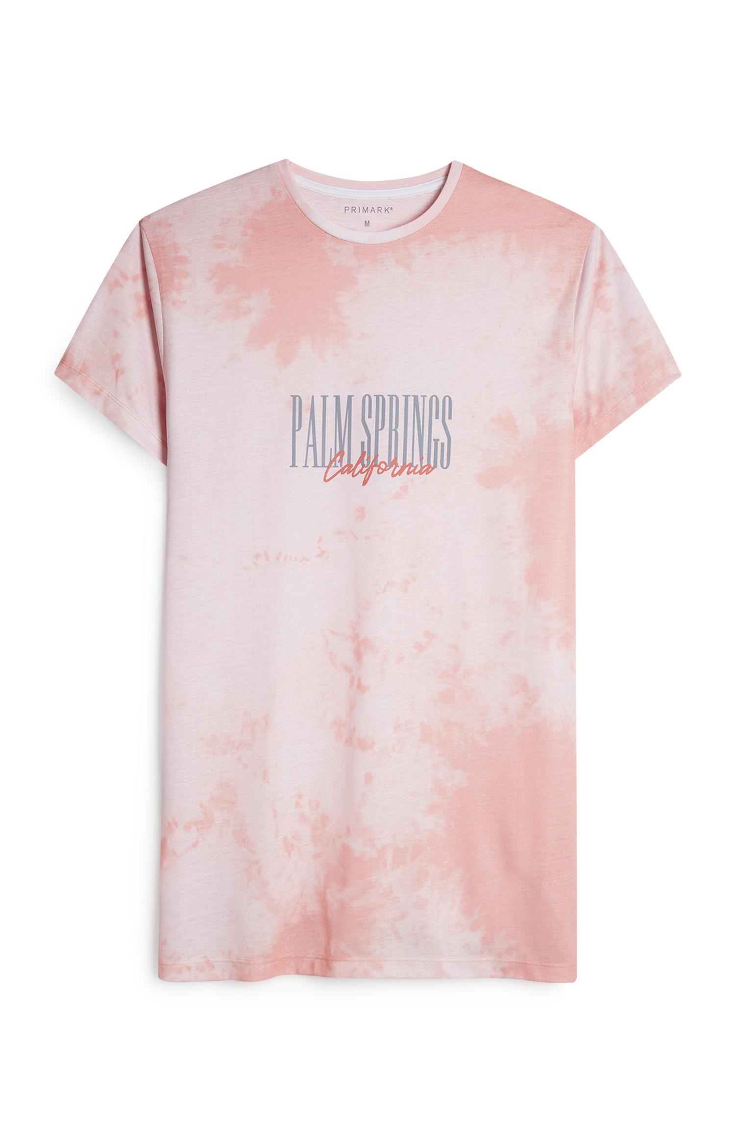 Rožnata potopno obarvana majica Palm Springs