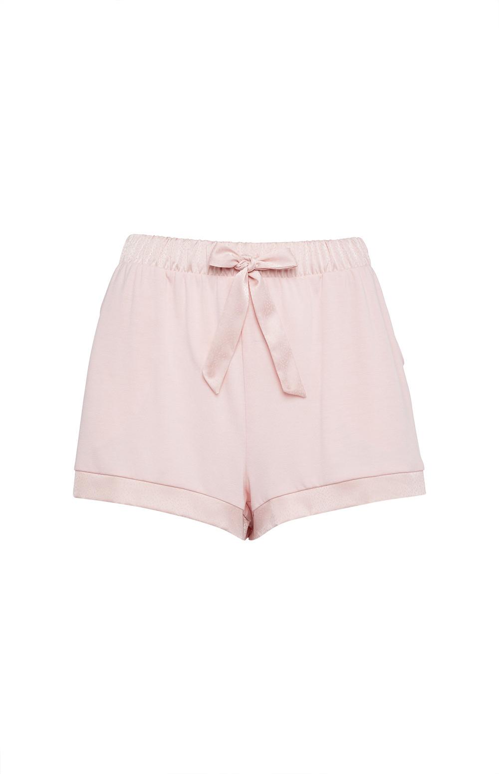 Calções lateral cetim rosa-claro