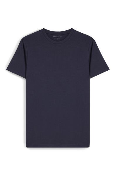 Marineblaues Slim-Fit-T-Shirt