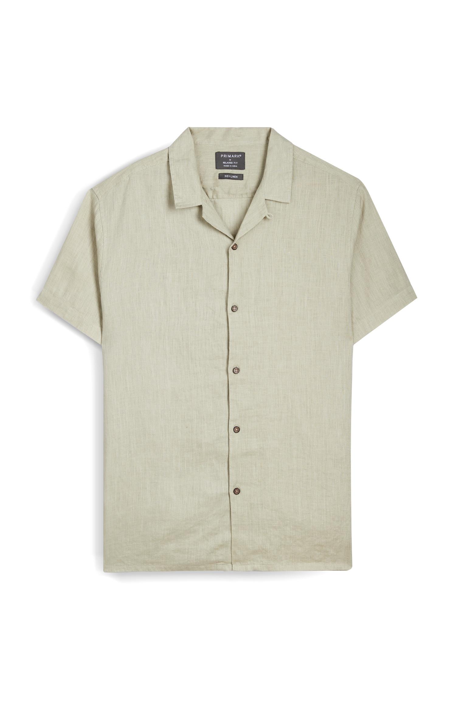 Camisa manga curta botões cru