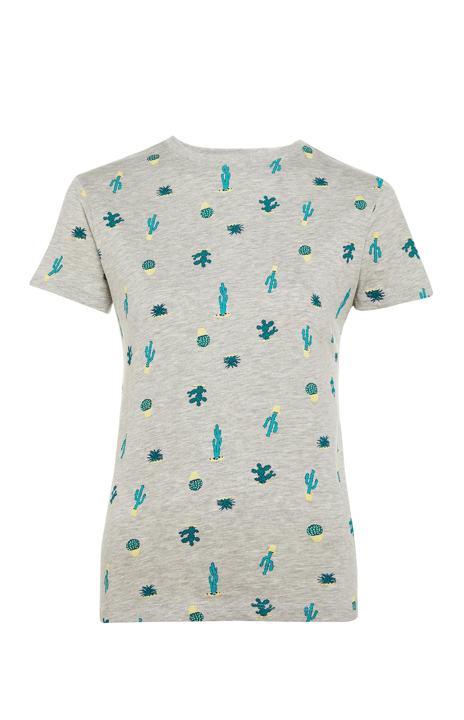 T-shirt estampado catos cinzento
