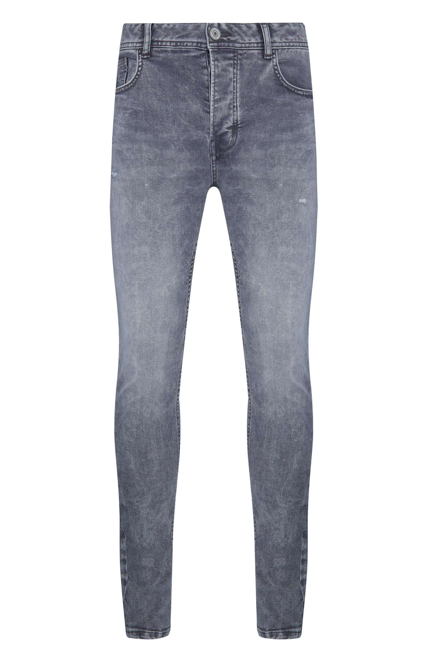 Calças ganga skinny lavagem ácida cinzento