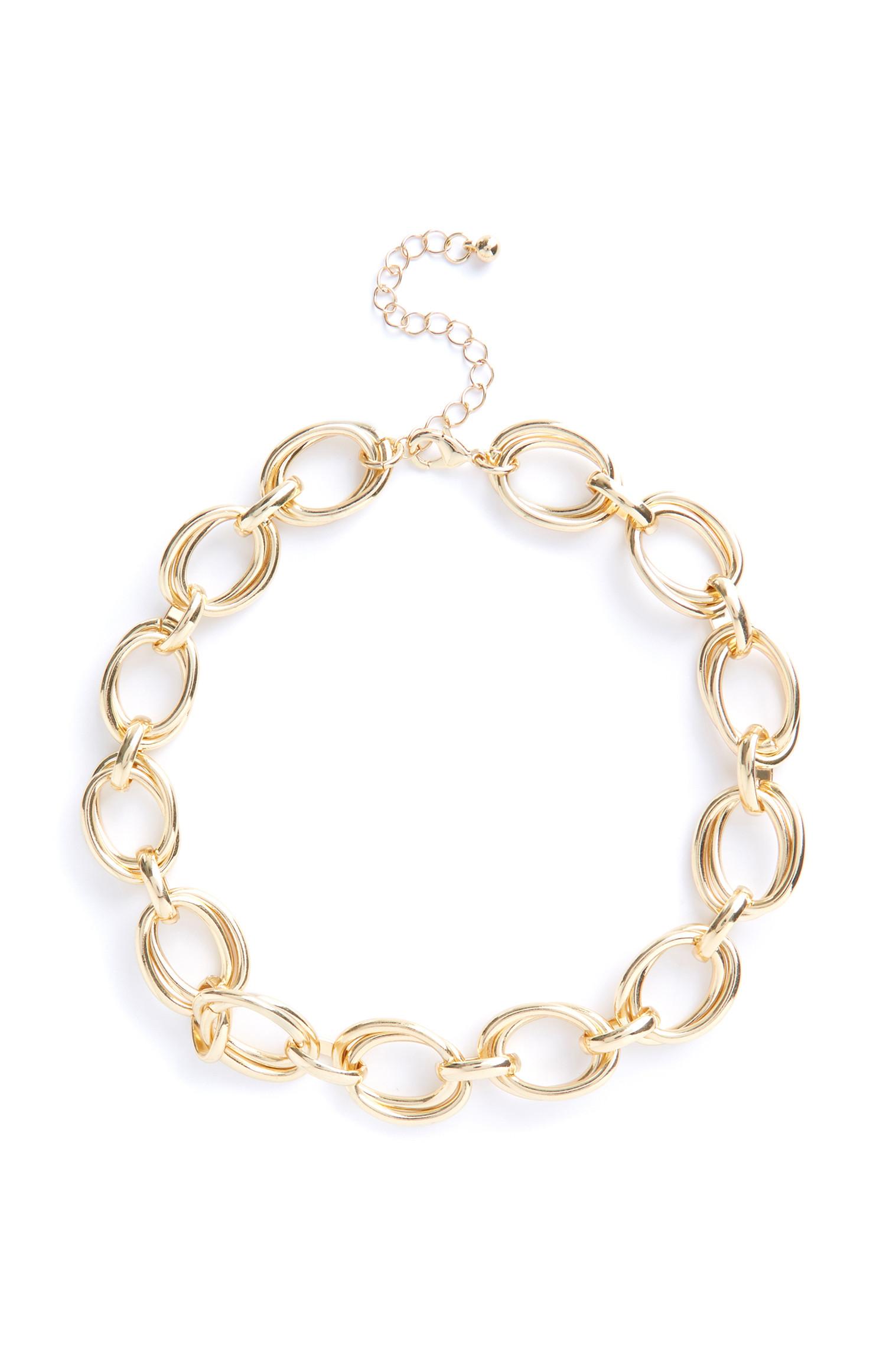 Colar corrente dupla dourado