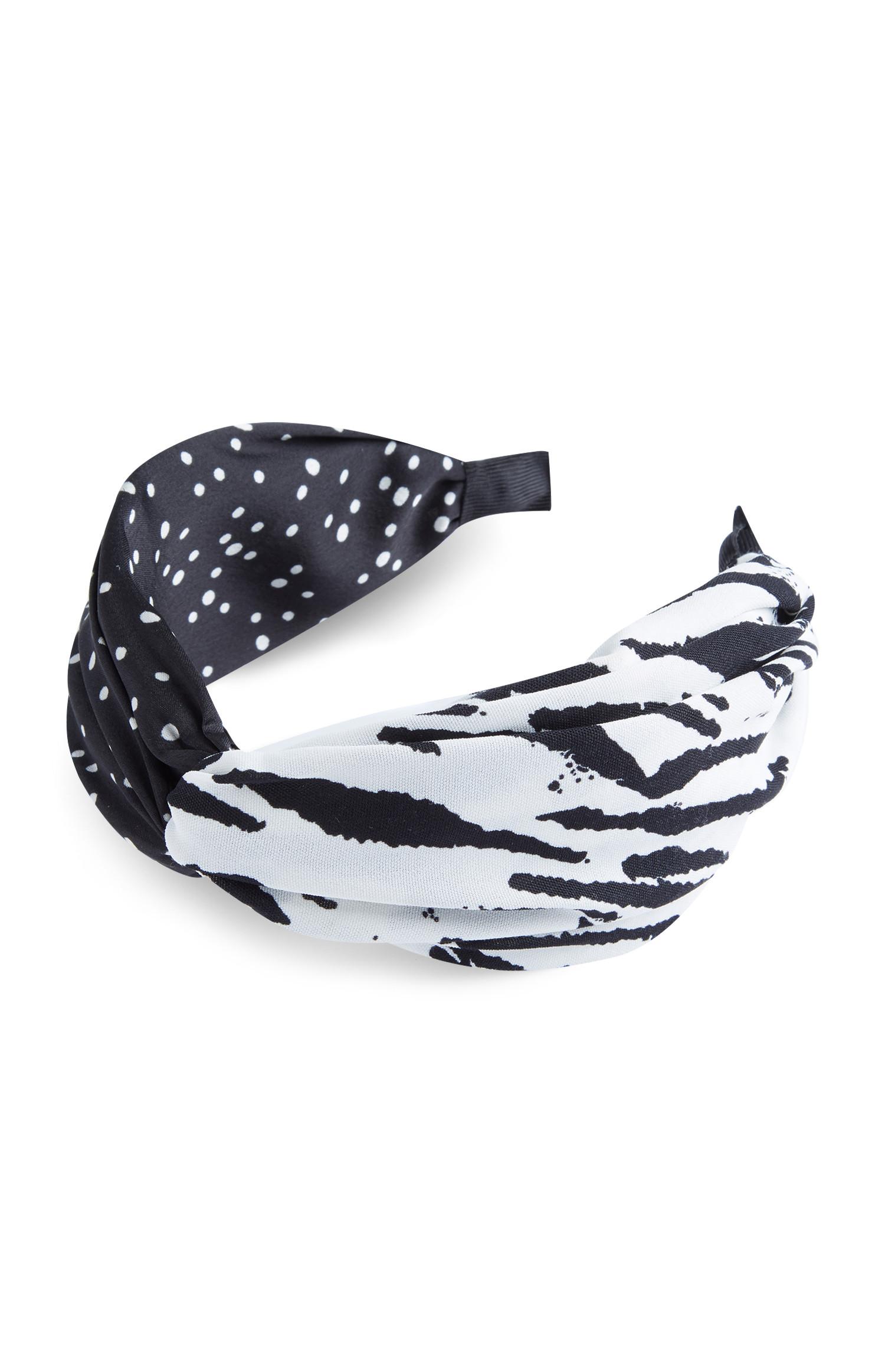 Bandolete nó estampado misto preto e branco