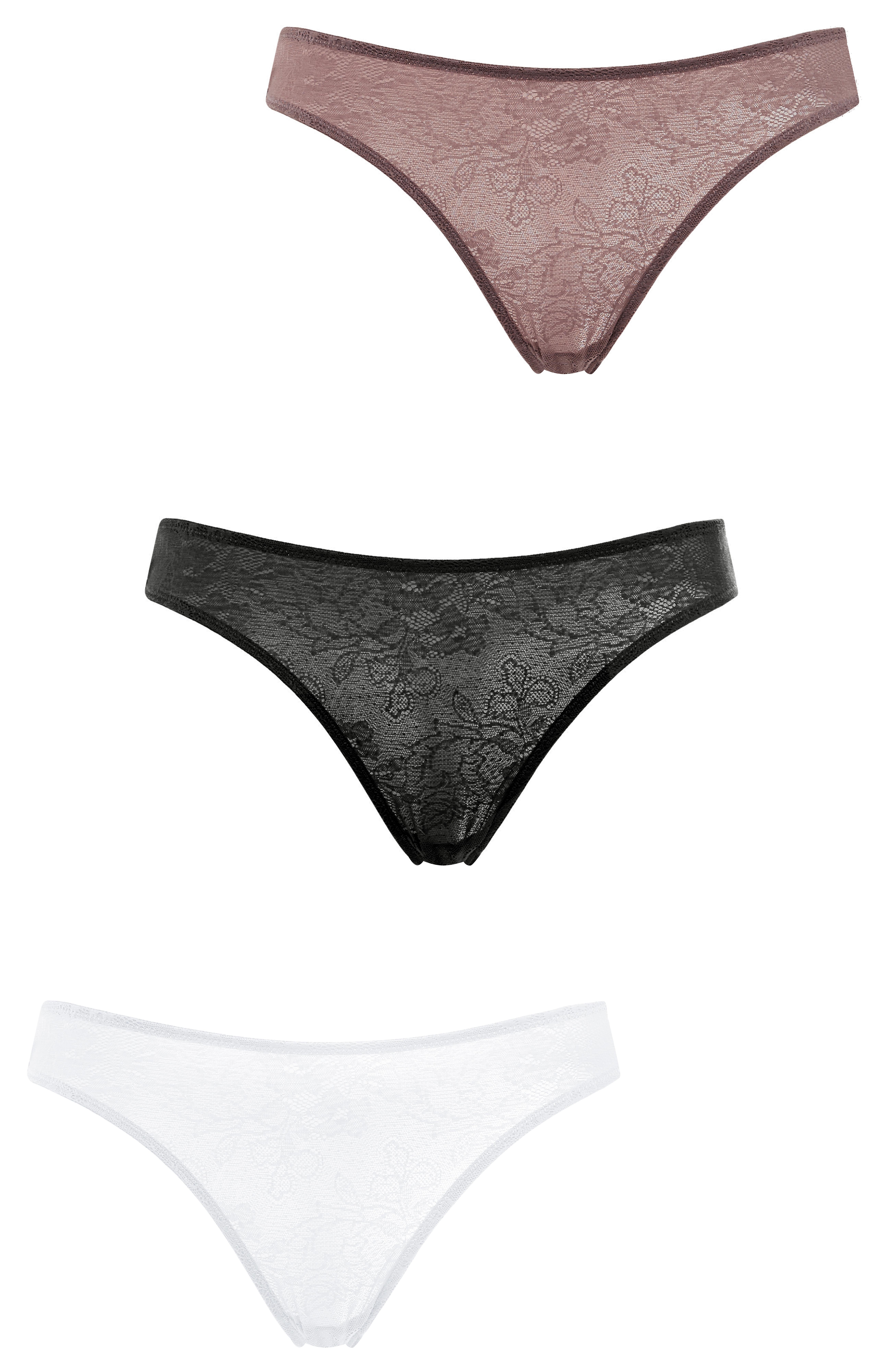 BrazilSlips mit Spitze, 3erPack Slips und Höschen Dessous und Unterwäsche Mode für Damen