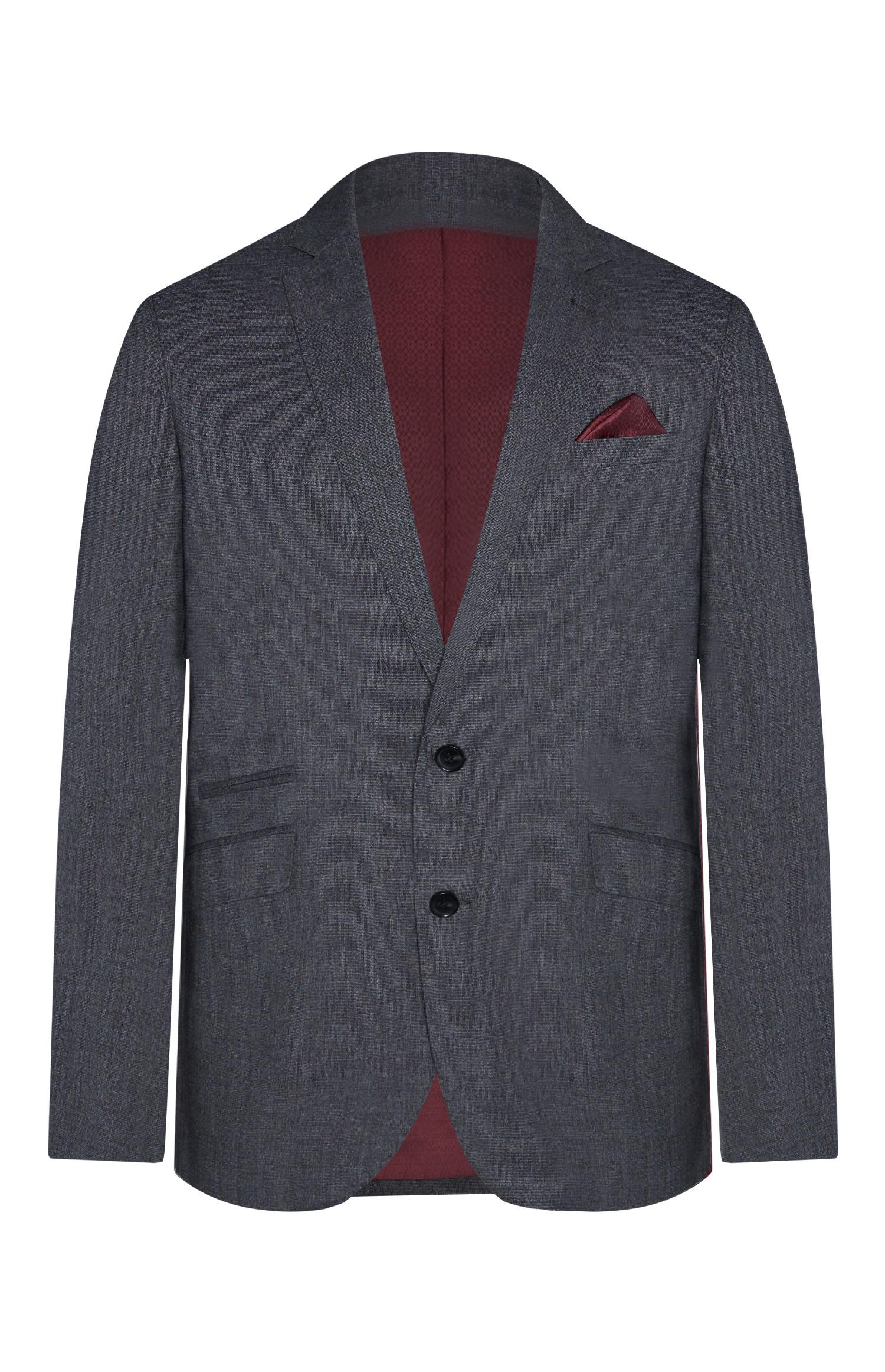 Blazer forro cinzento-escuro/cor de vinho