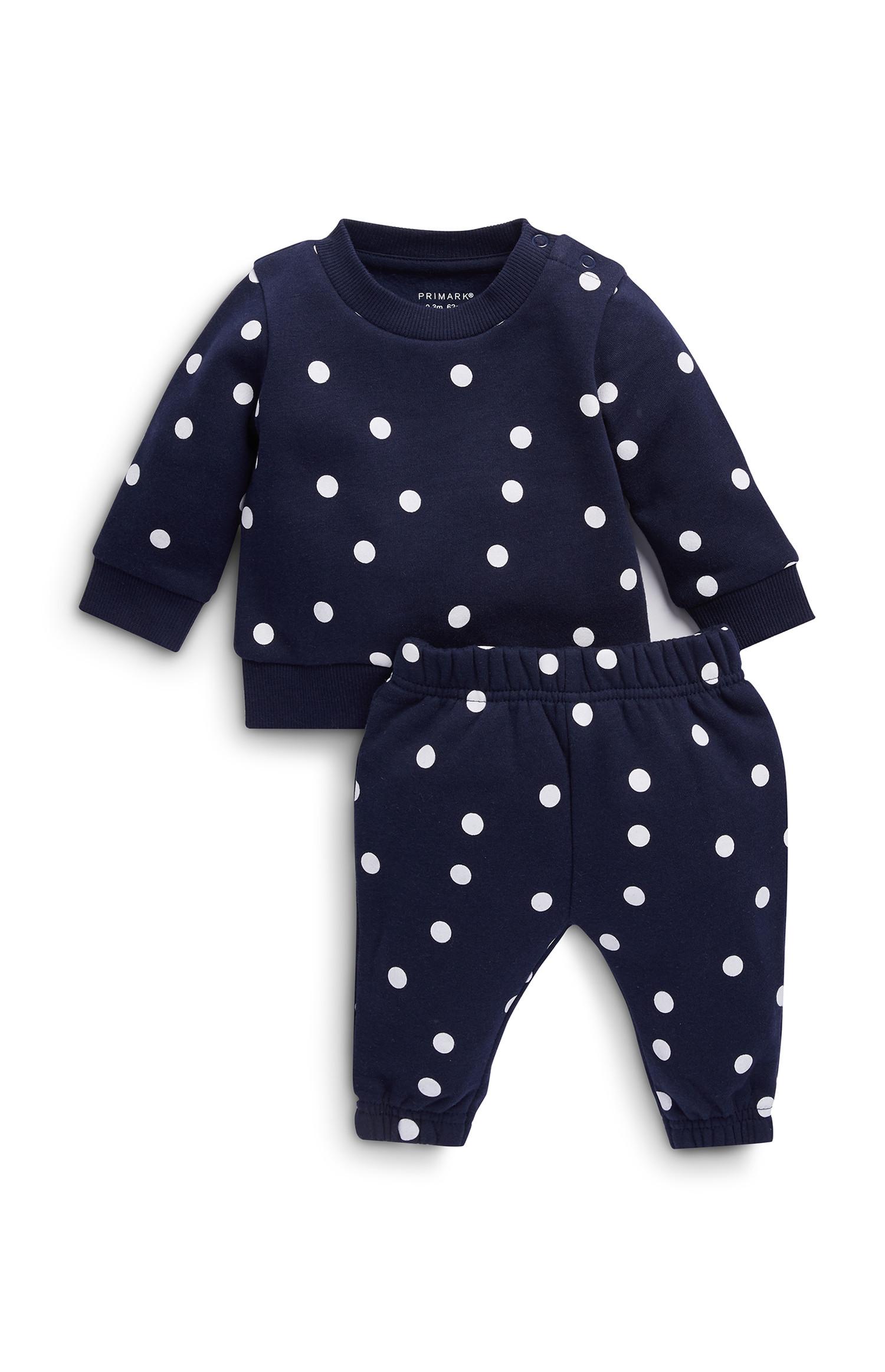 Camisola e calças de treino decote redondo menina bebé