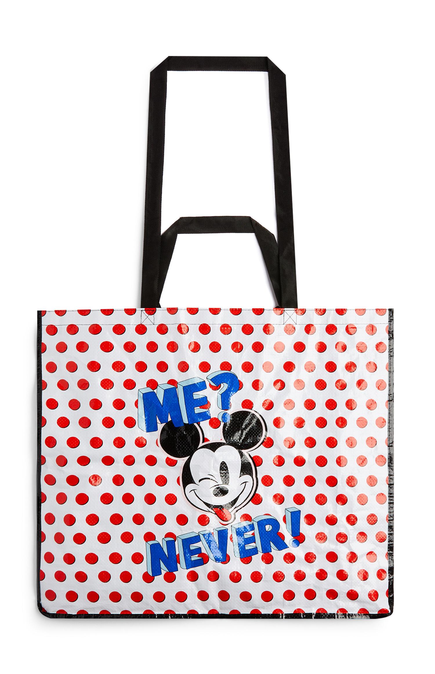Bolsa shopper Mickey Mouse bolinhas vermelho e branco