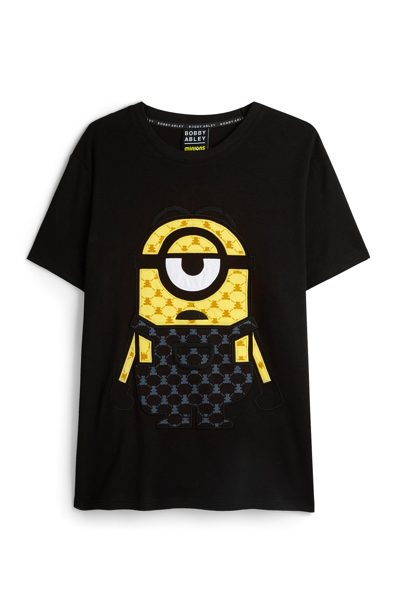 T-shirt noir à imprimé Les Minions par Bobby Abley