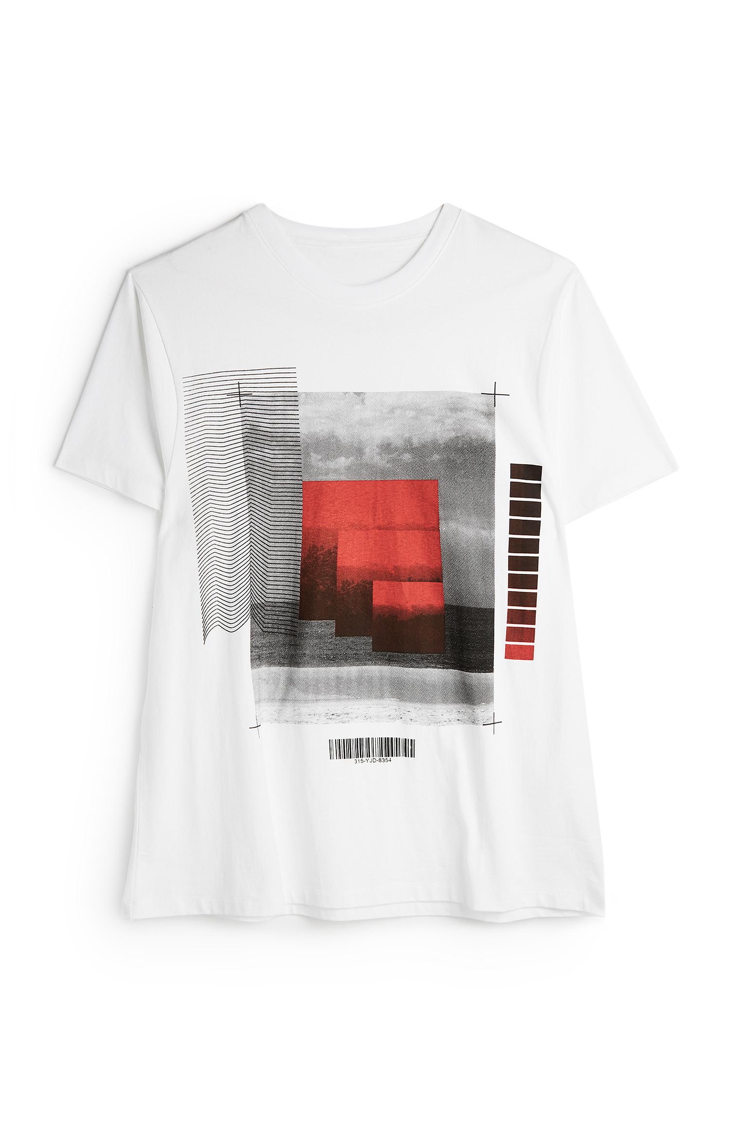 T-shirt bianca con stampa fotografica collage