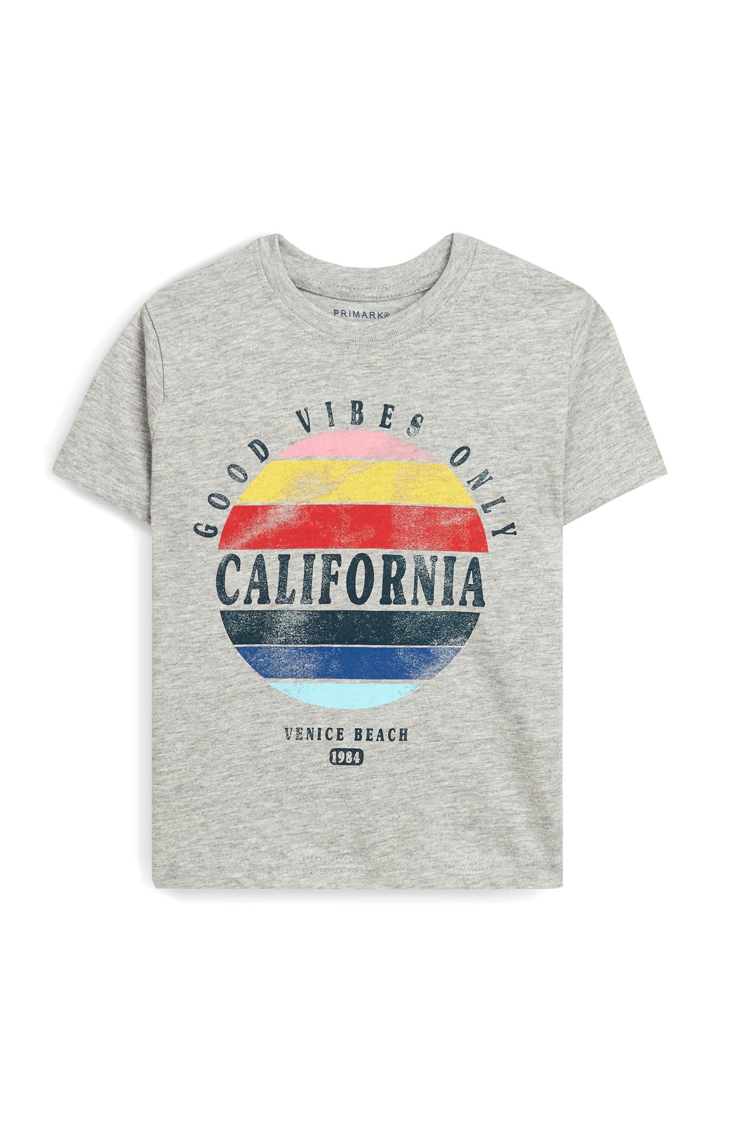 T-shirt manga curta California menino cinzento
