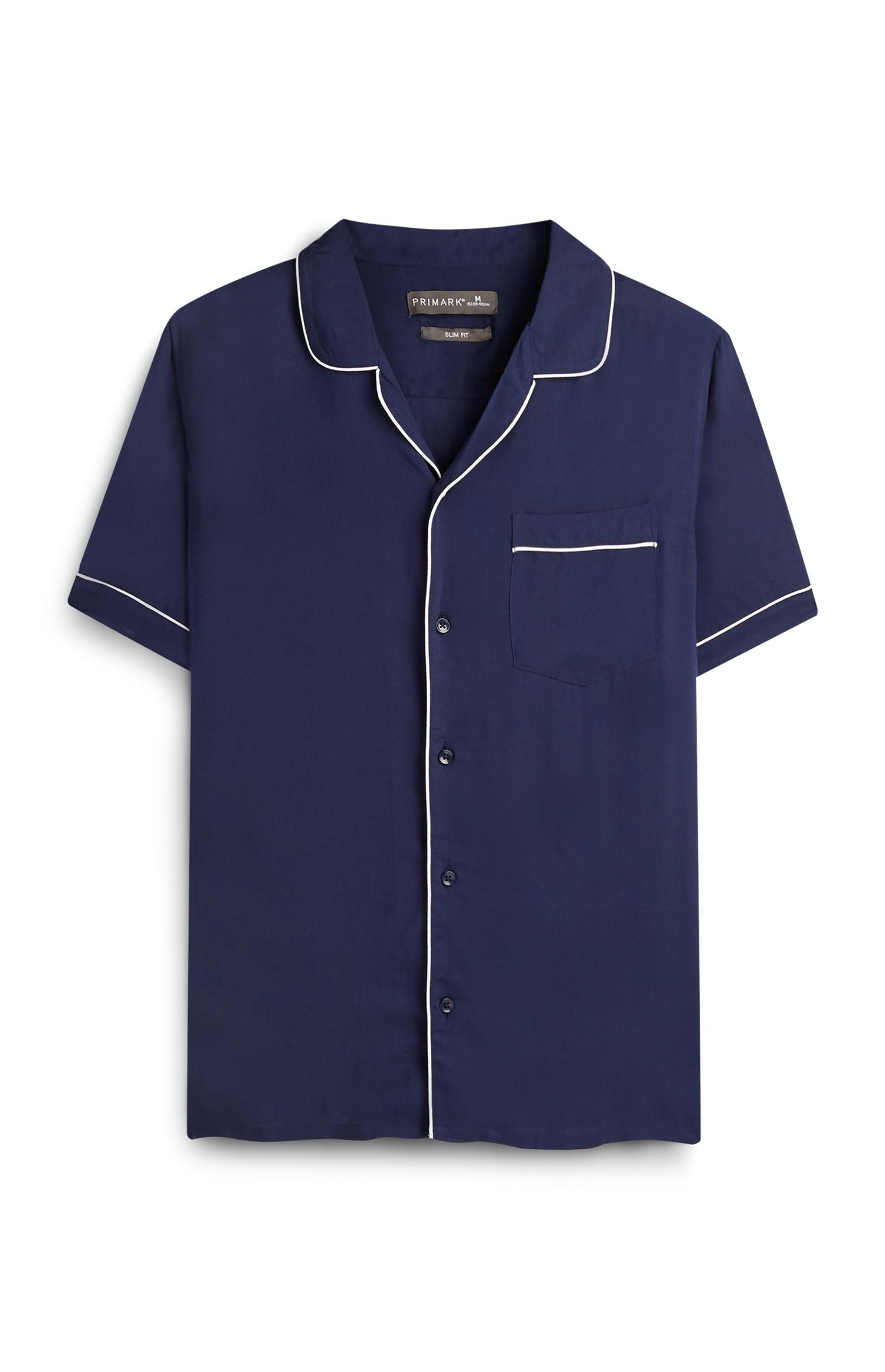 Camisa debrun Kem Cetinay azul-marinho/branco