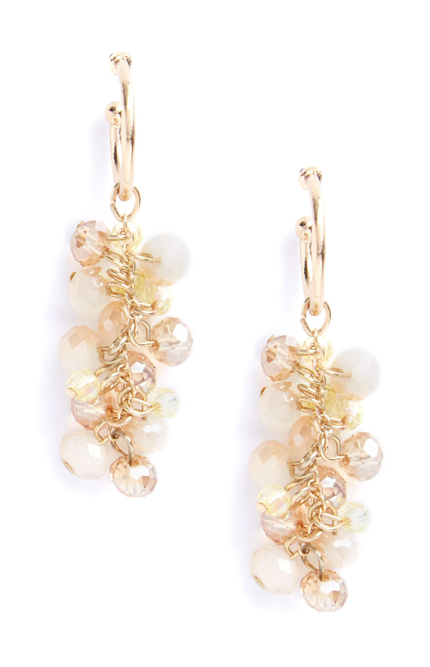 Pendants d'oreilles nude ornés de perles