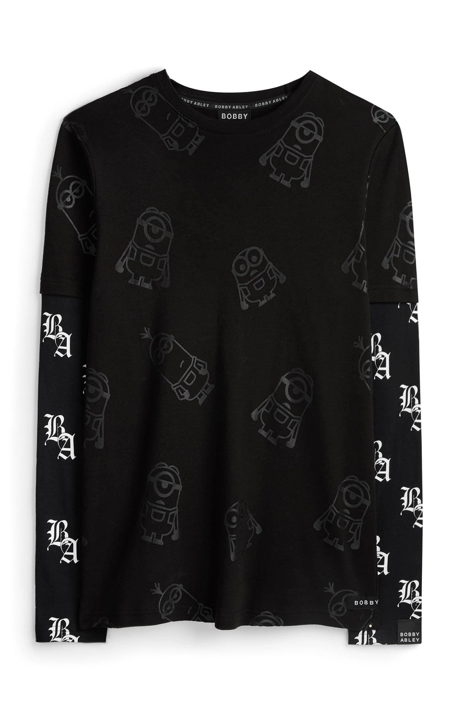 Maglione nero a maniche lunghe con logo Bobby Abley