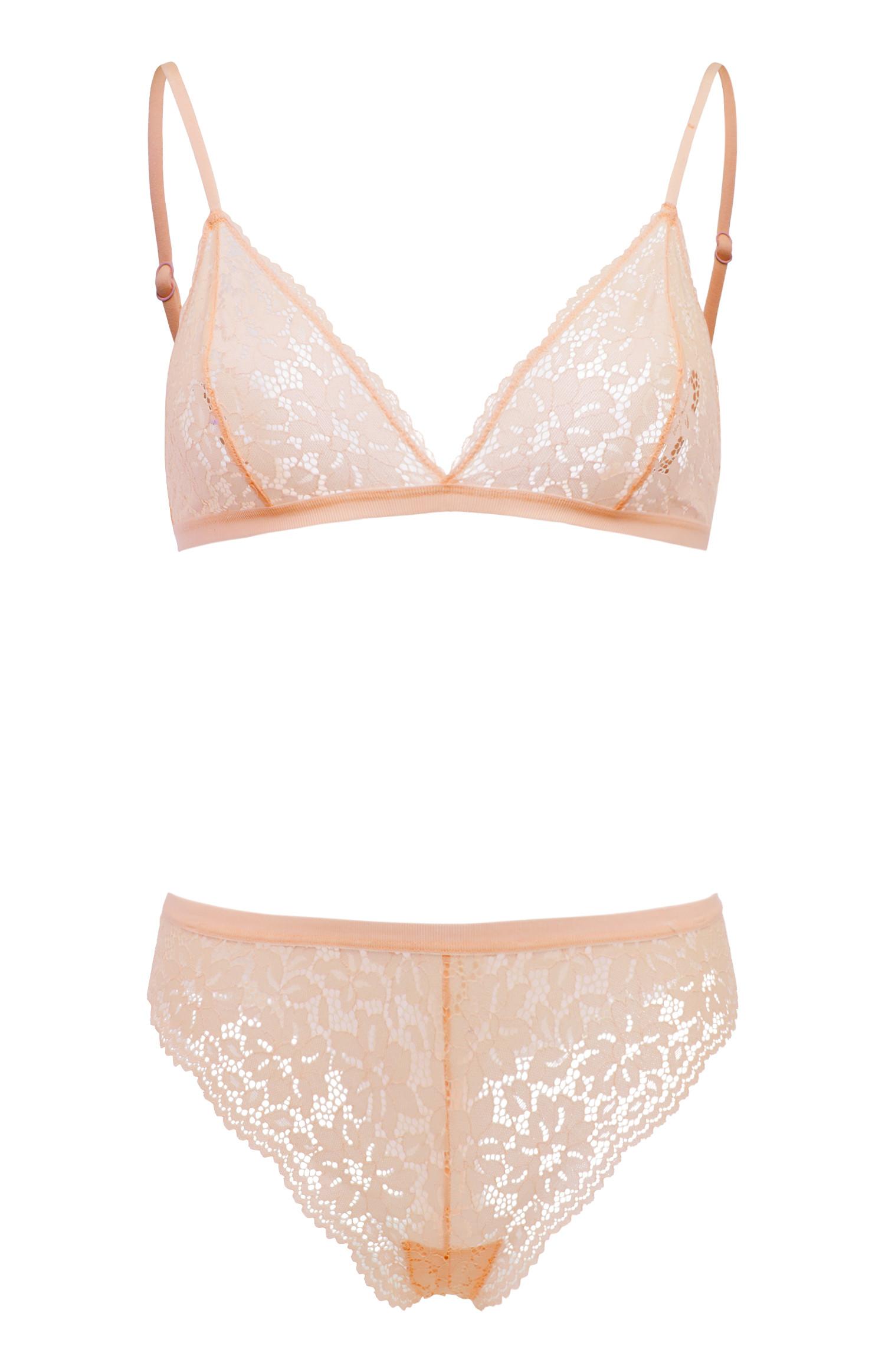 Blush Pink Lace Triangle Lingerie Set | Lingerie & Underwear Sets ...