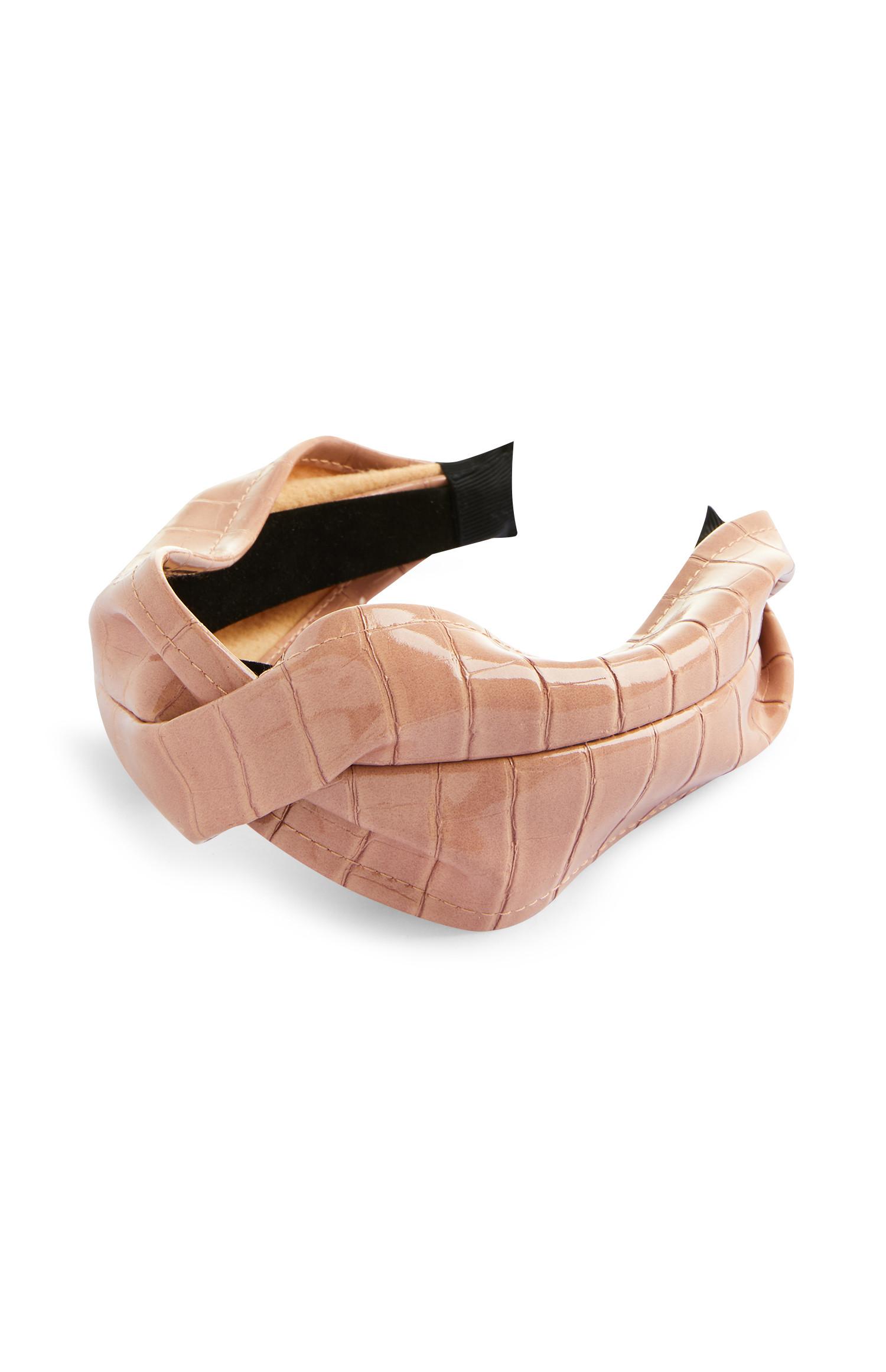 Bandolete c/ torcido imitação pele rosa